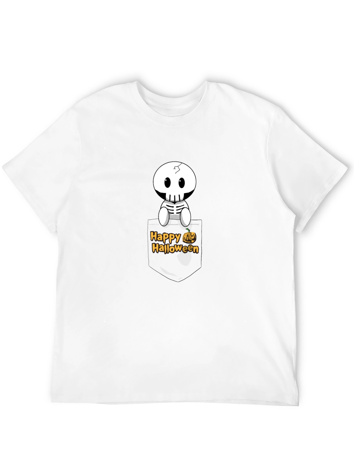 Happy Halloween Skeleton Pocket T-Shirt