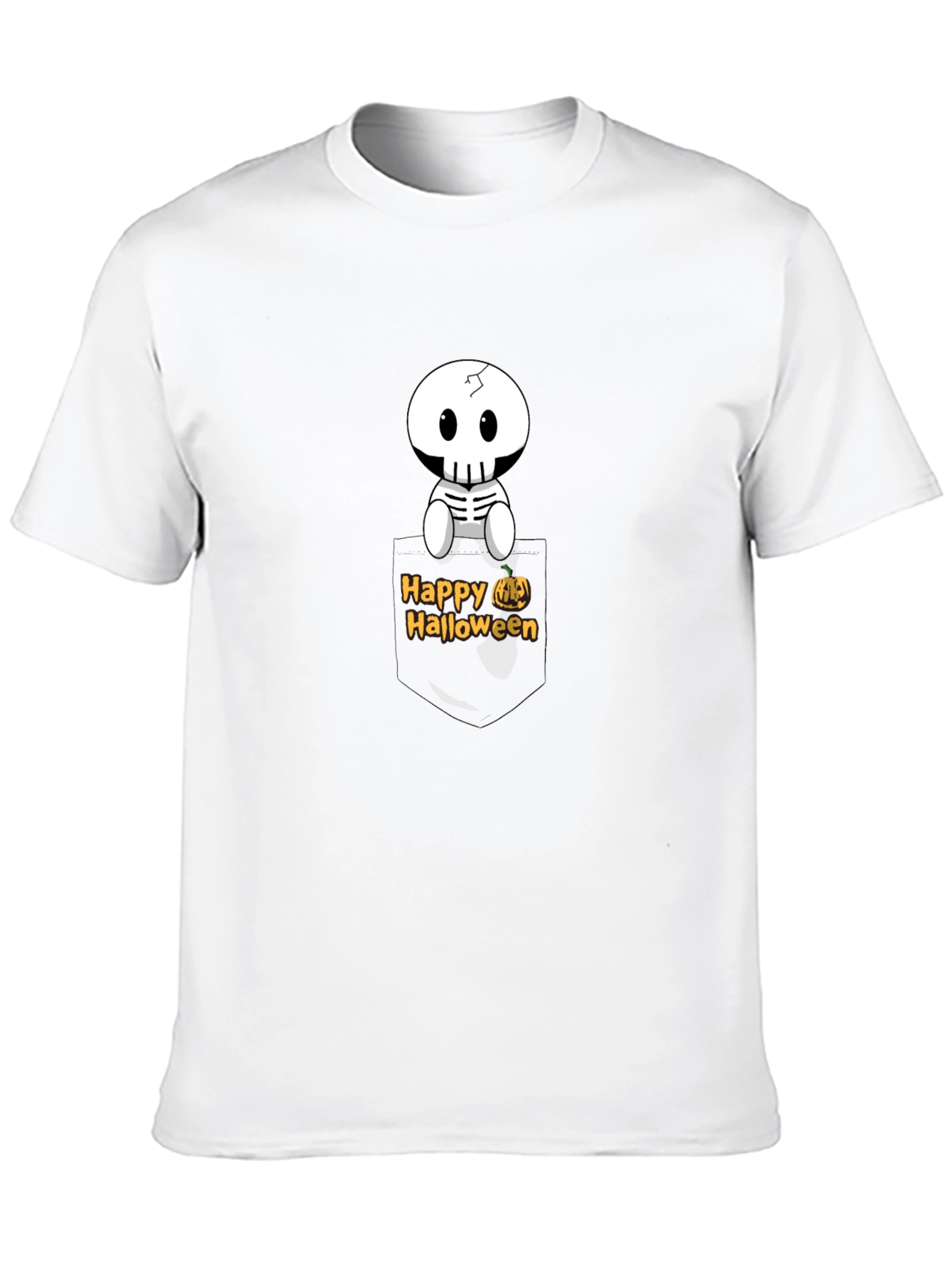 Happy Halloween Skeleton Pocket T-Shirt
