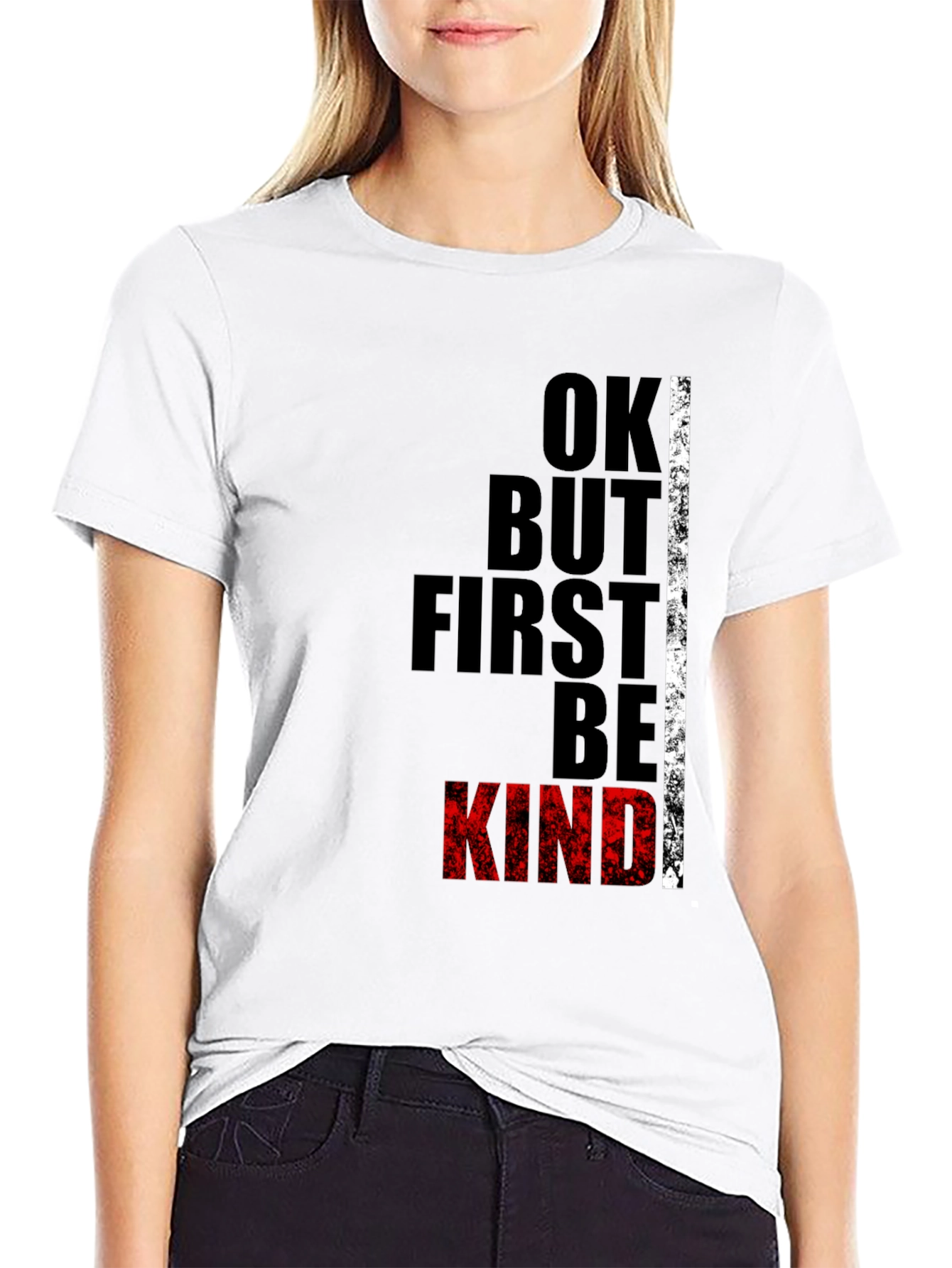 Ok But First Be Kind Black Graphic Tee