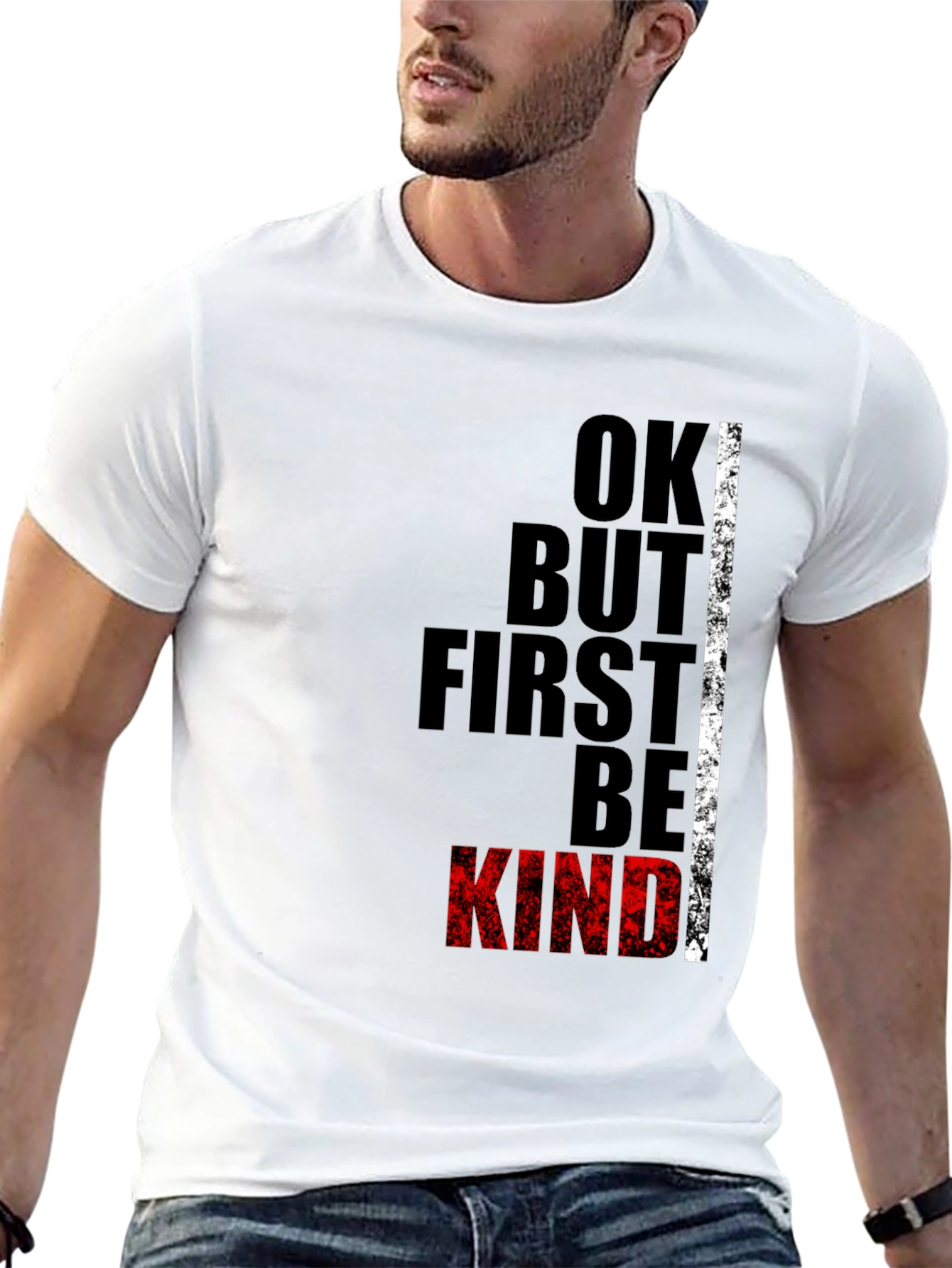 Ok But First Be Kind Black Graphic Tee