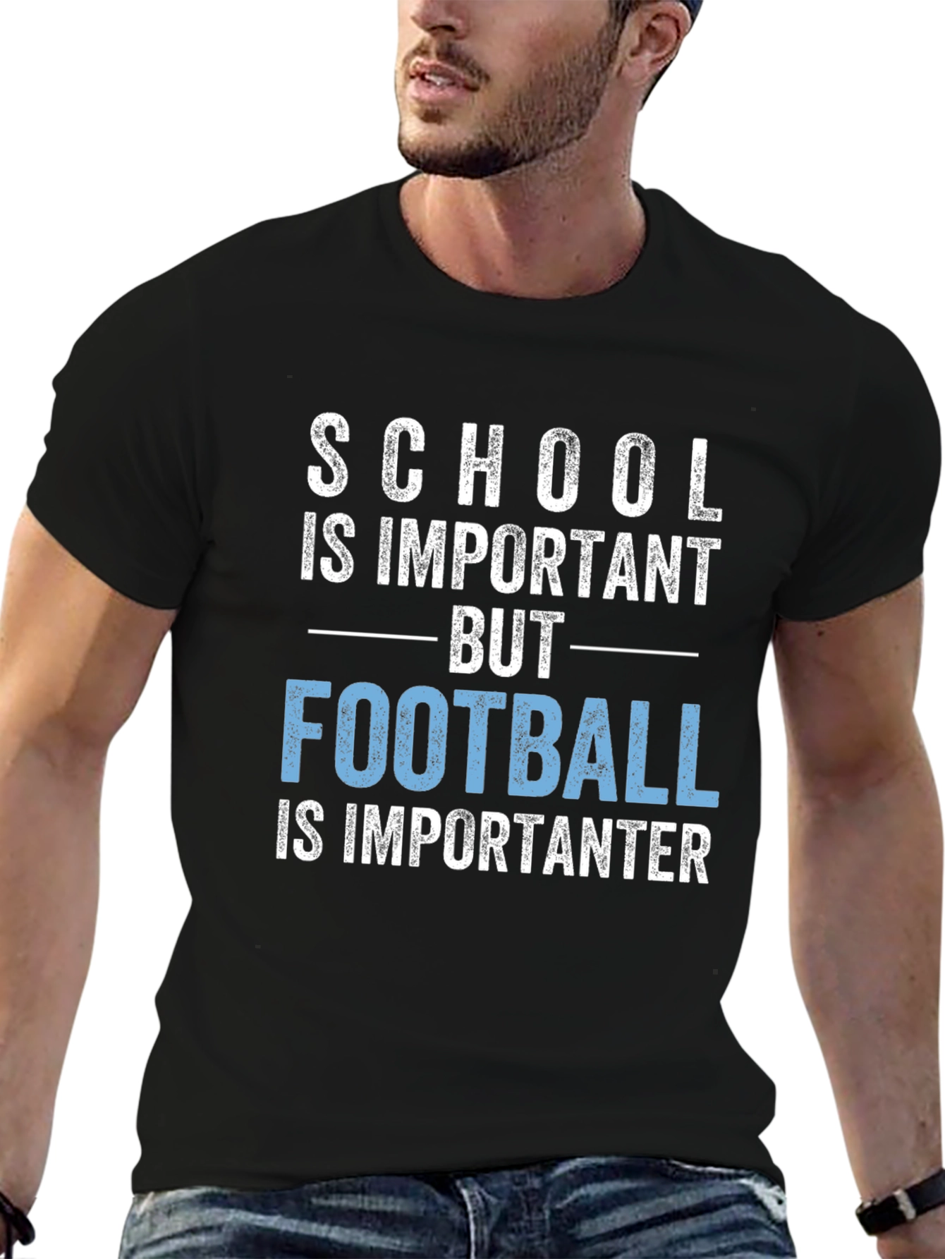 Funny Football T-Shirt: School Is Important But Football!
