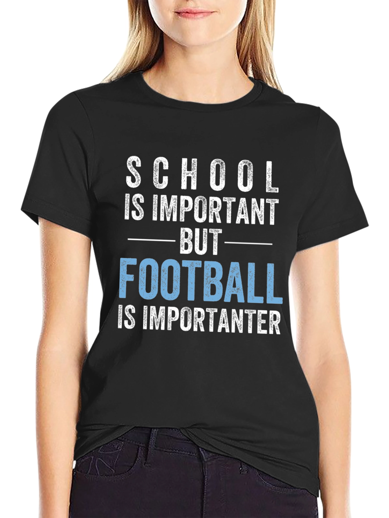 Funny Football T-Shirt: School Is Important But Football!