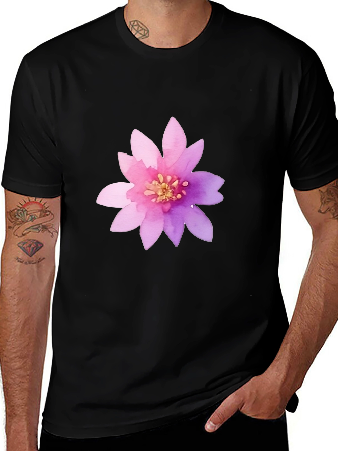 Floral Graphic Print Crew Neck T-Shirt