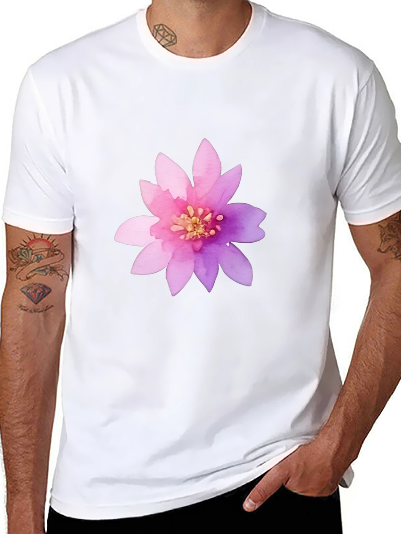 Floral Graphic Print Crew Neck T-Shirt