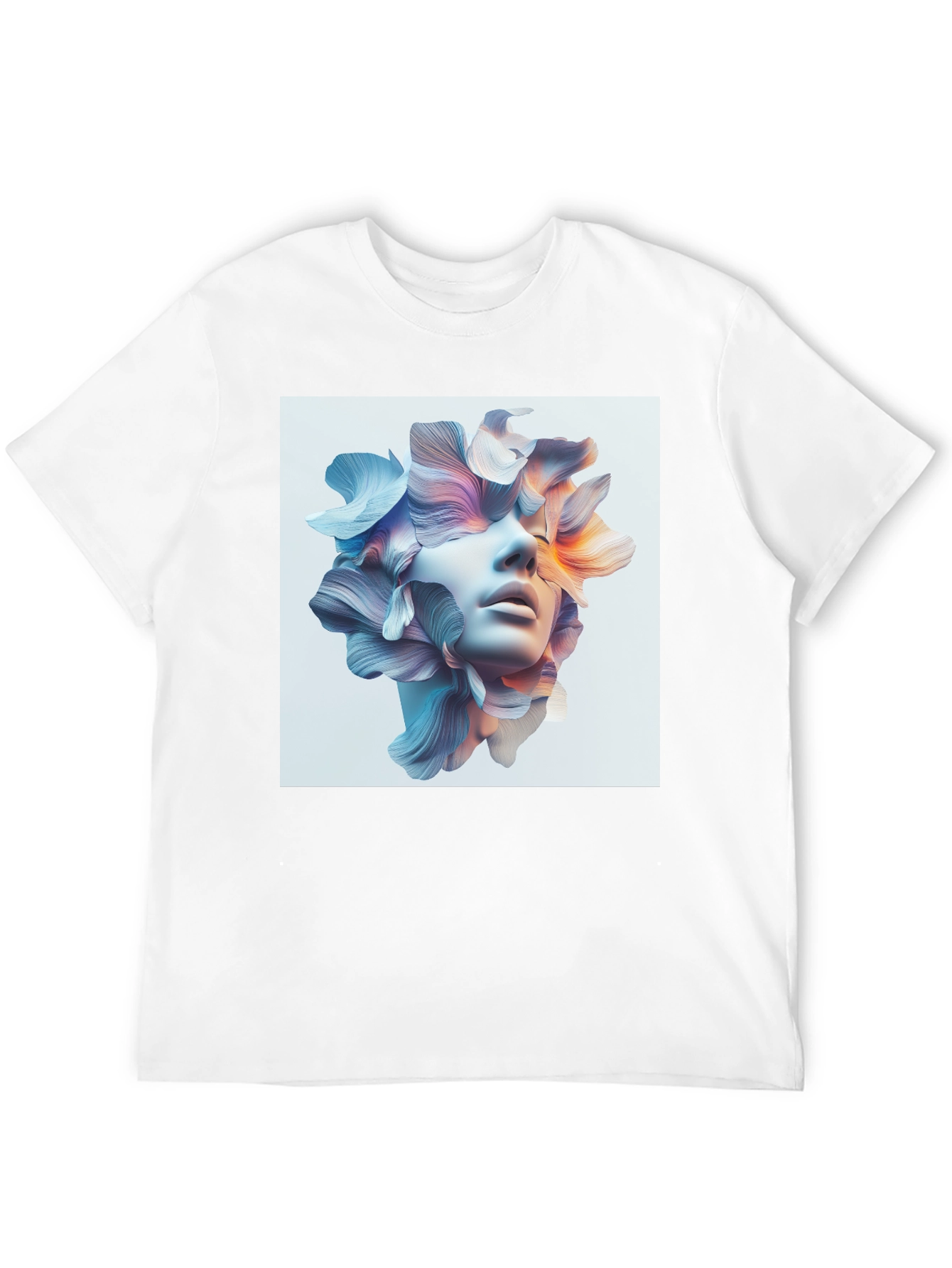 Floral Face Graphic Tee - Modern Art T-Shirt