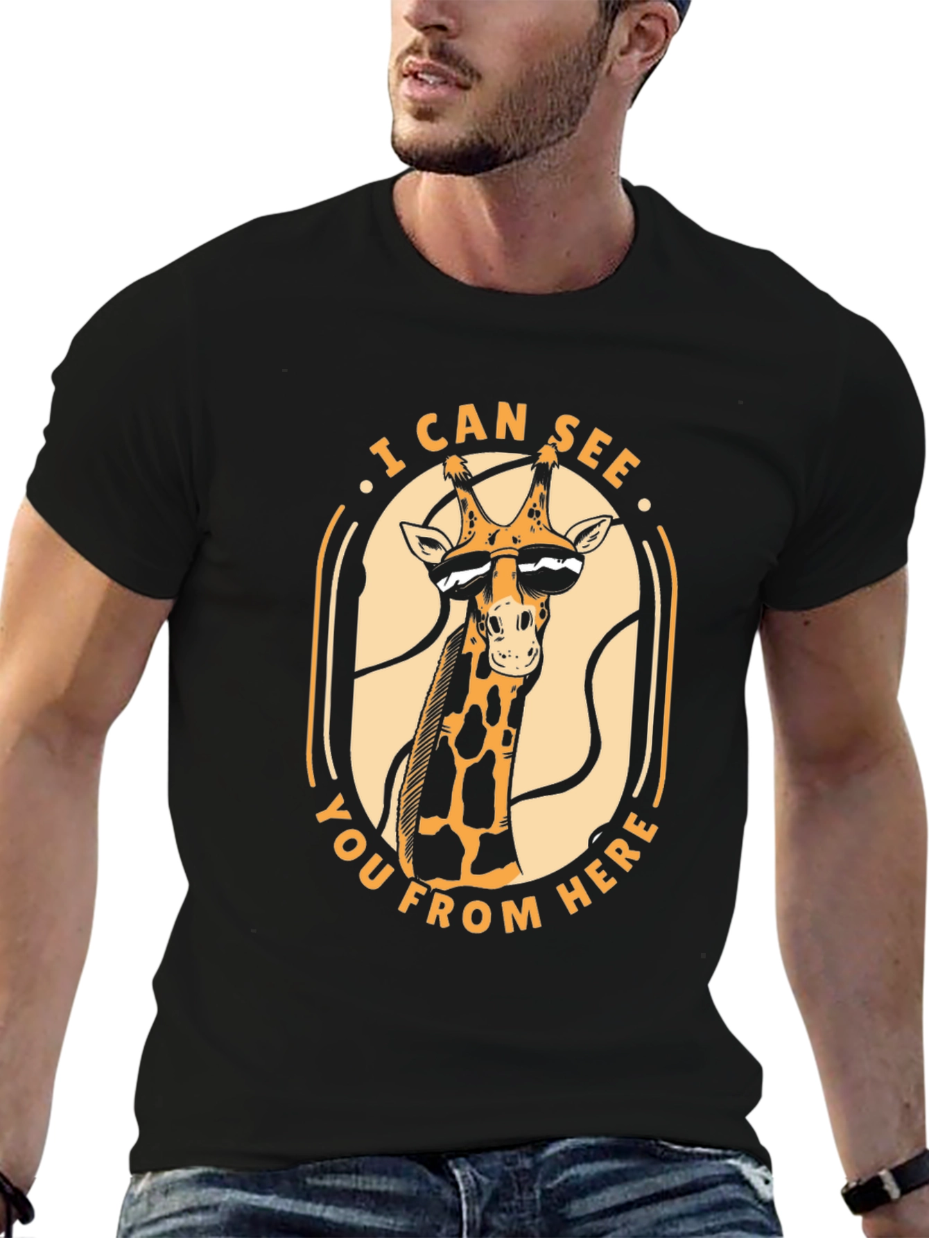 Cool Giraffe Graphic Tee - I Can See You
