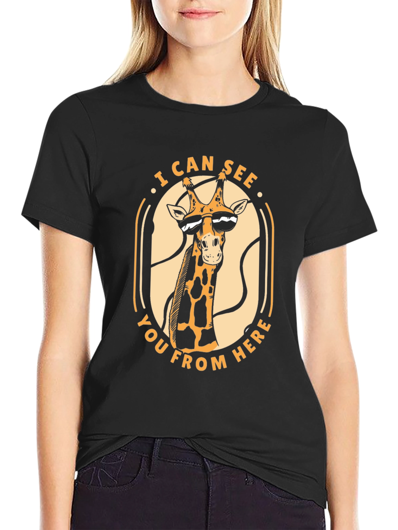 Cool Giraffe Graphic Tee - I Can See You