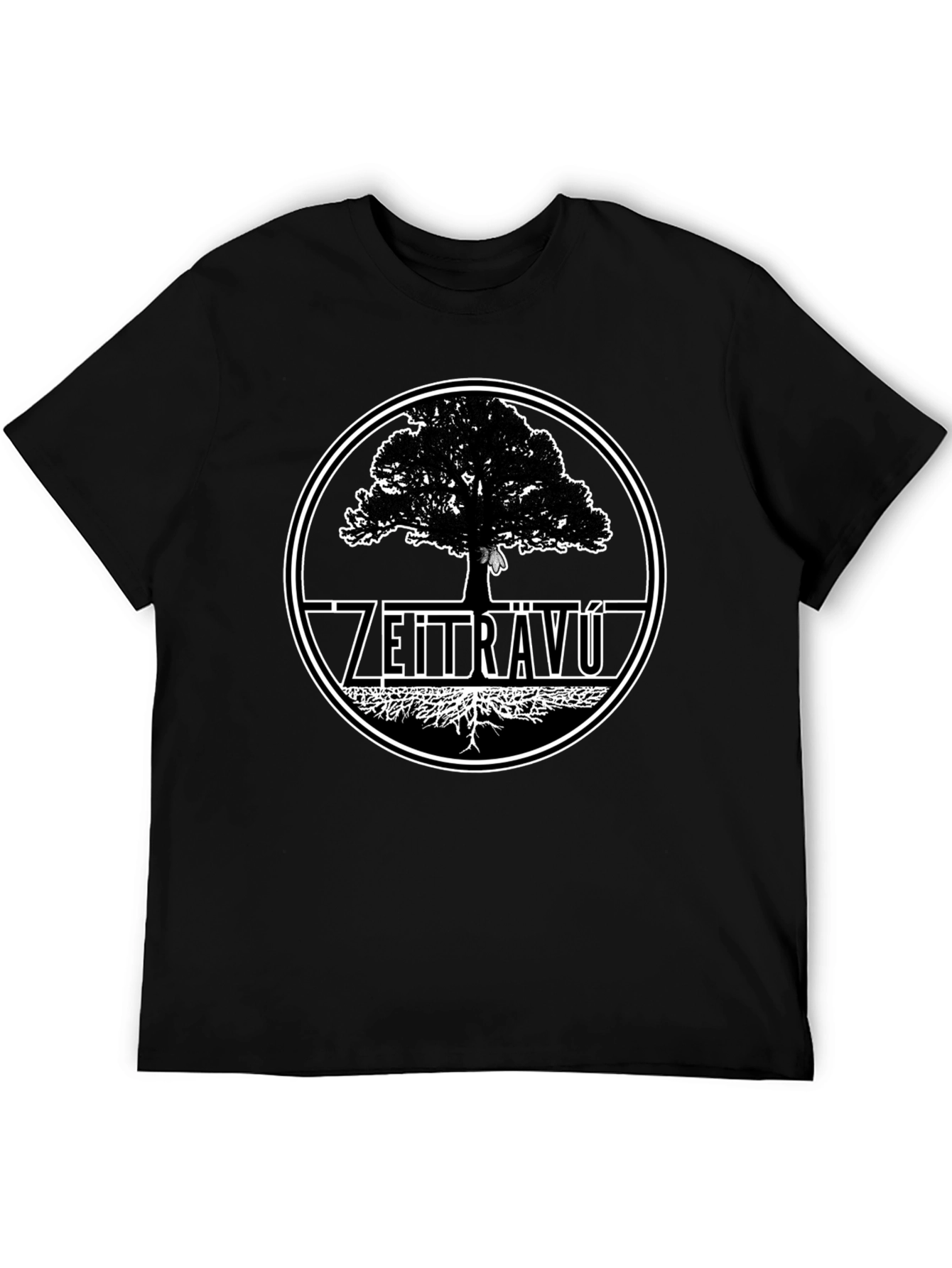 Zeitravu Tree Graphic Black T-Shirt