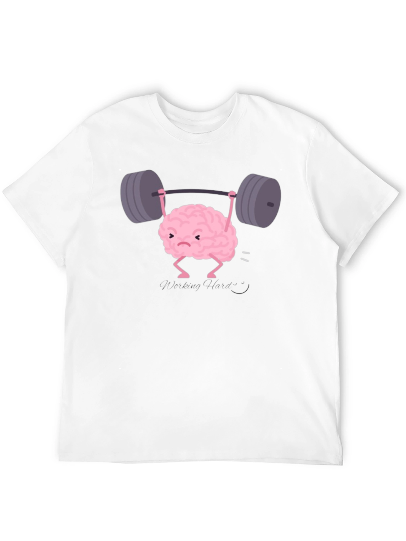 Brain Lifting Weights Funny Black T-Shirt