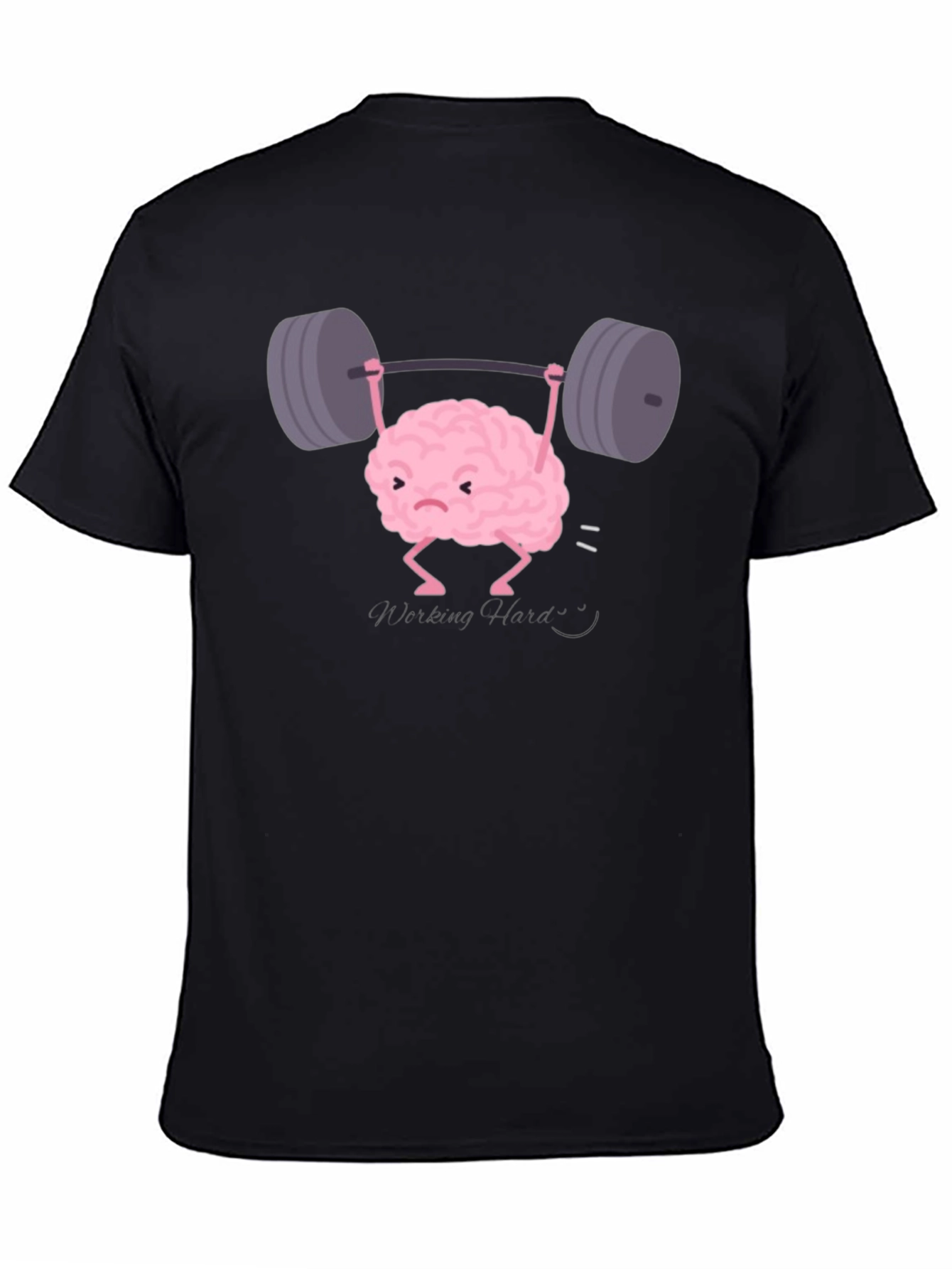Brain Lifting Weights Funny Black T-Shirt