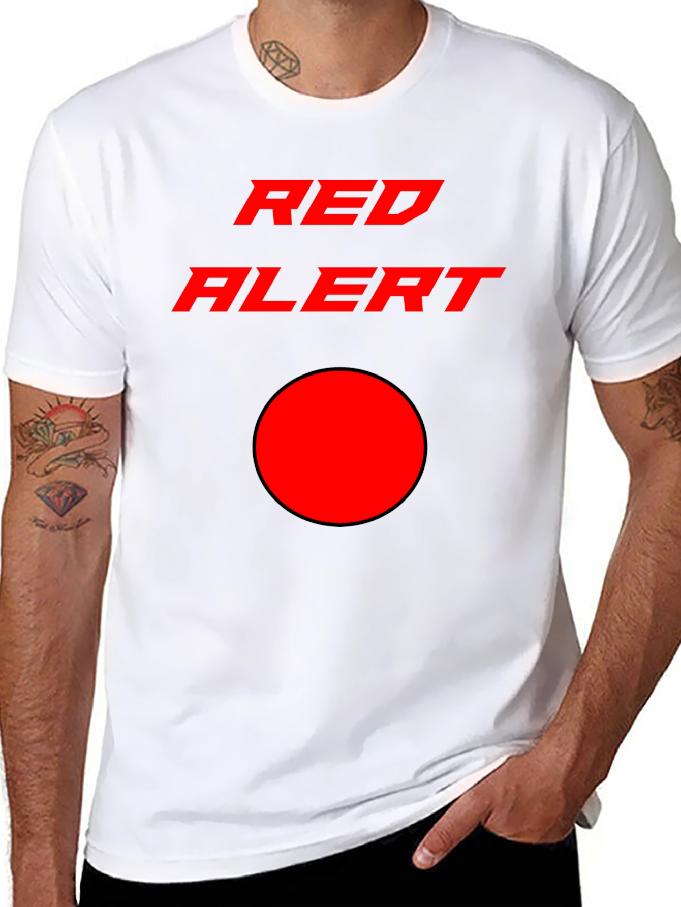 Red Alert Graphic T-Shirt - Stylish & Eye-Catching Design