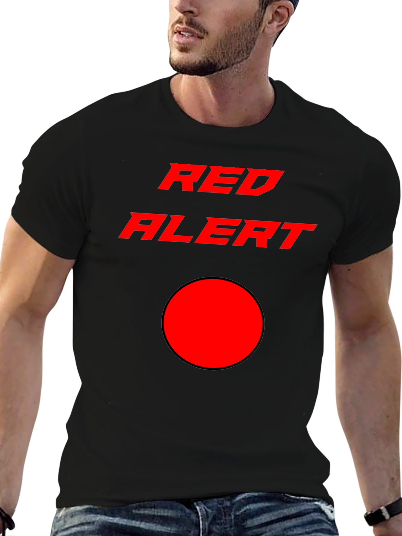 Red Alert Graphic T-Shirt - Stylish & Eye-Catching Design