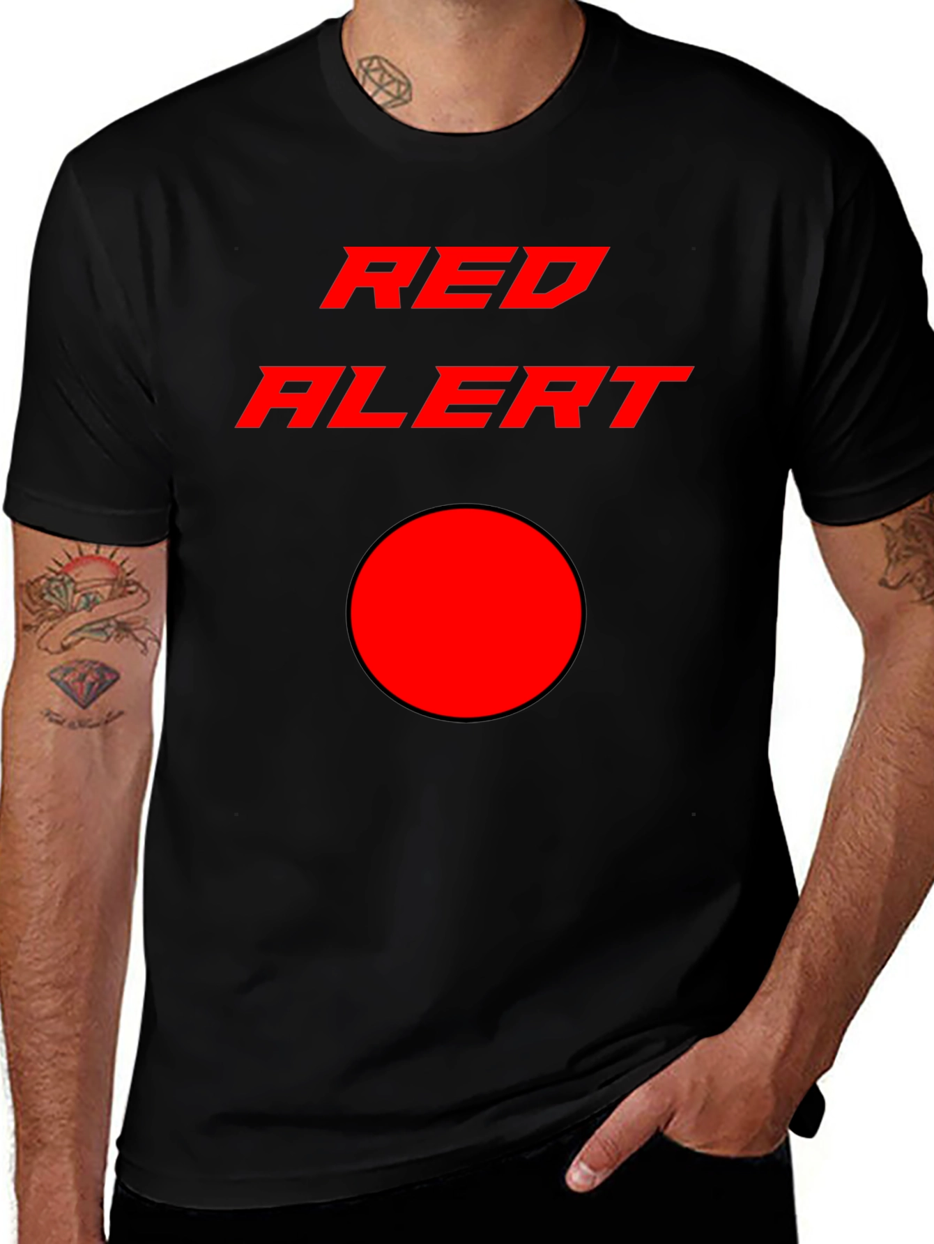 Red Alert Graphic T-Shirt - Stylish & Eye-Catching Design