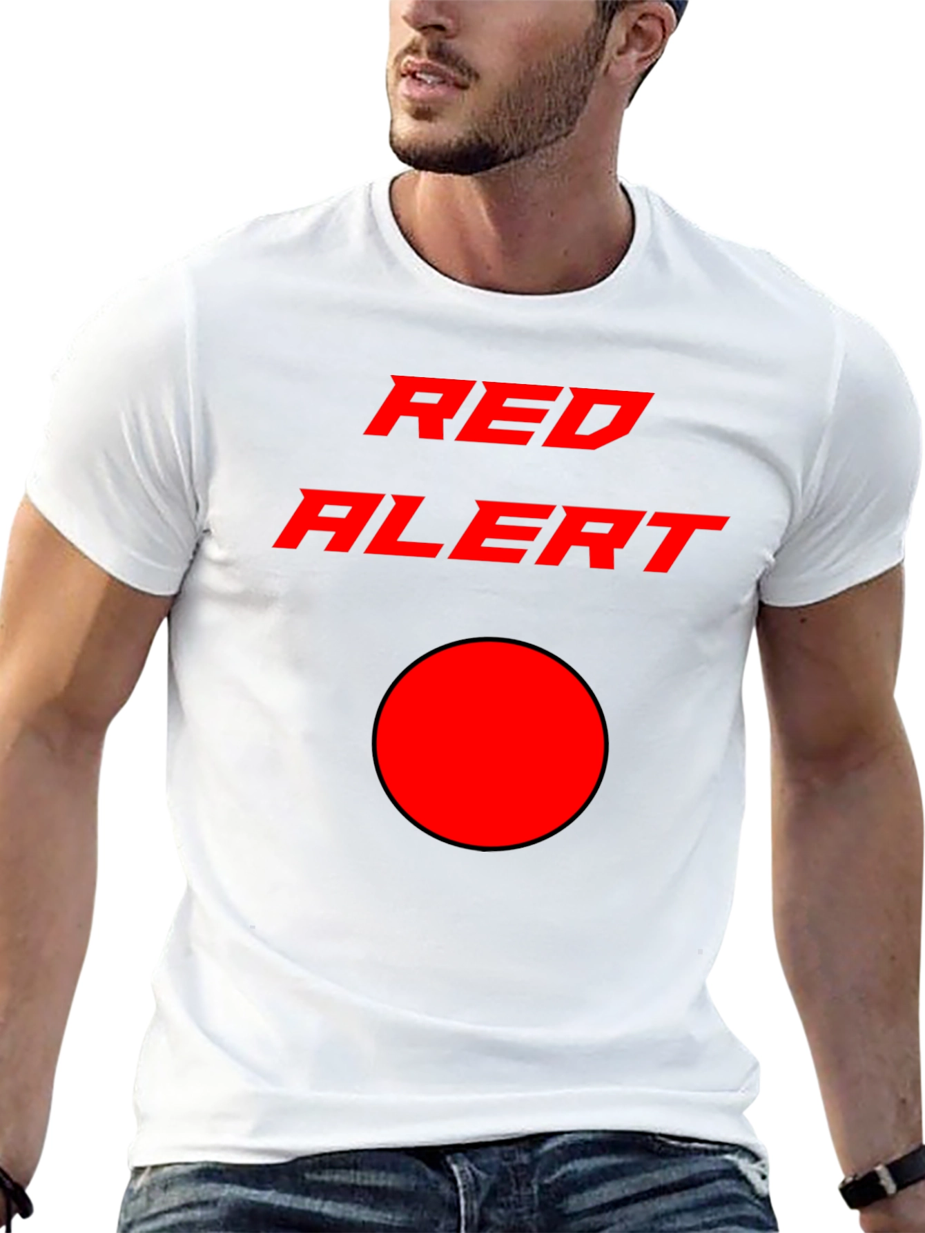 Red Alert Graphic T-Shirt - Stylish & Eye-Catching Design