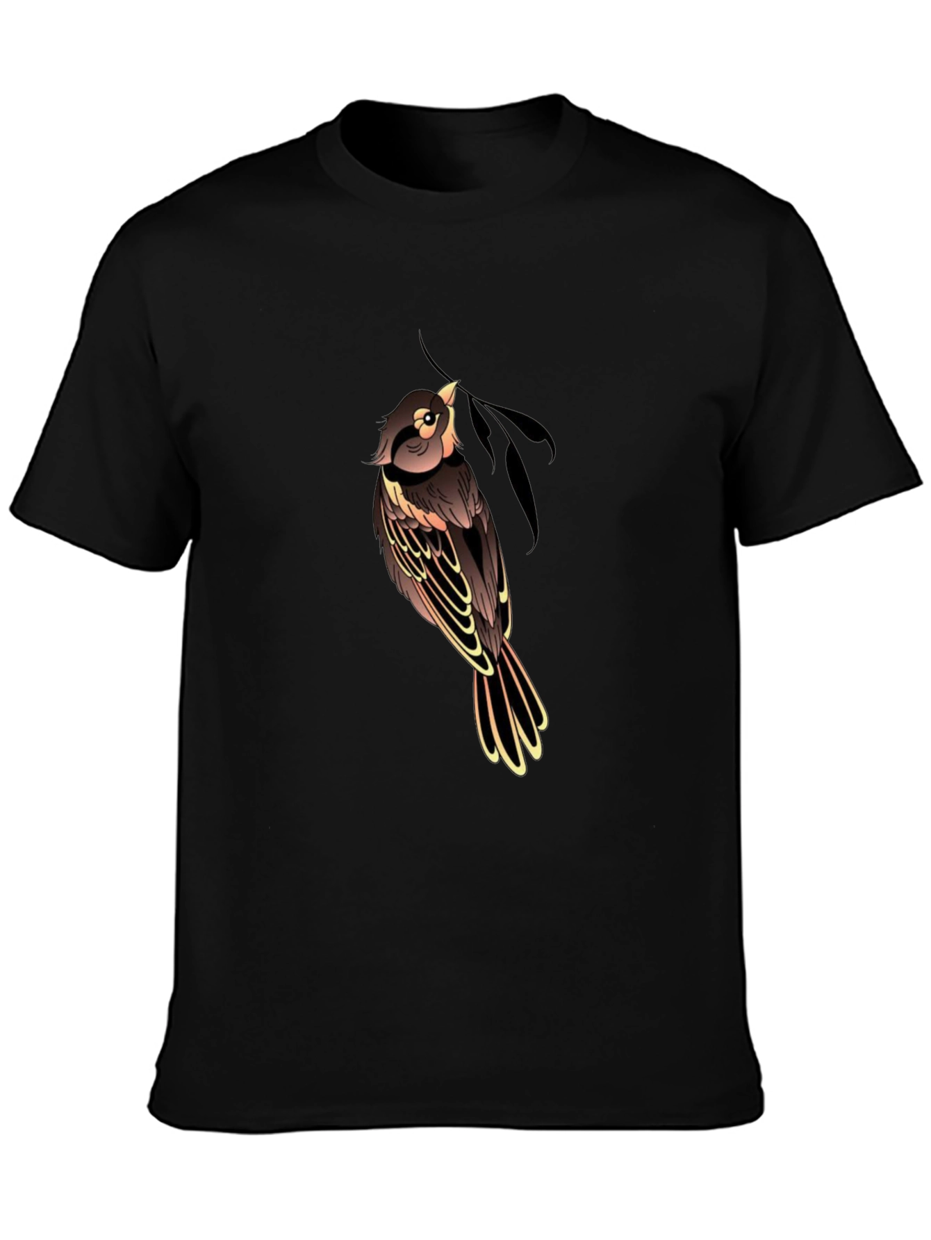 Bird Graphic Black T-Shirt