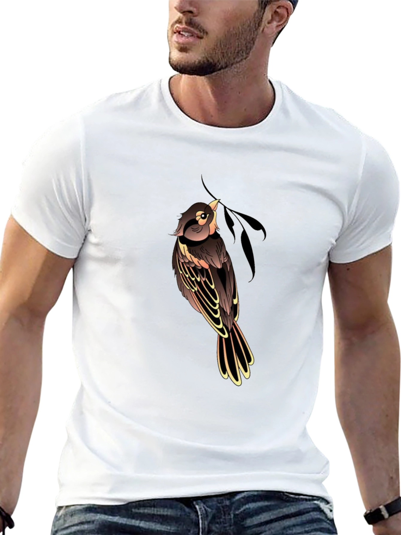 Bird Graphic Black T-Shirt