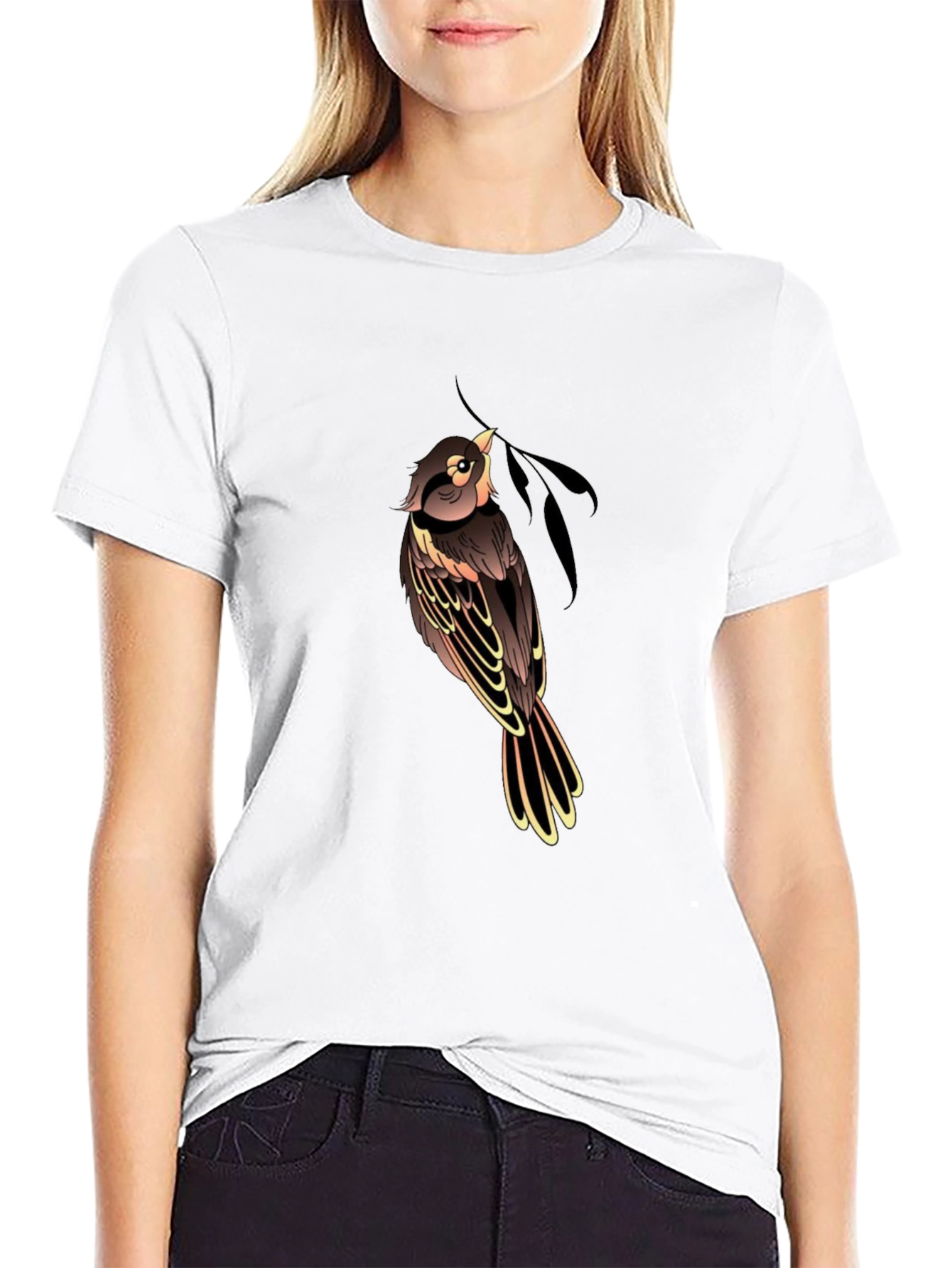 Bird Graphic Black T-Shirt