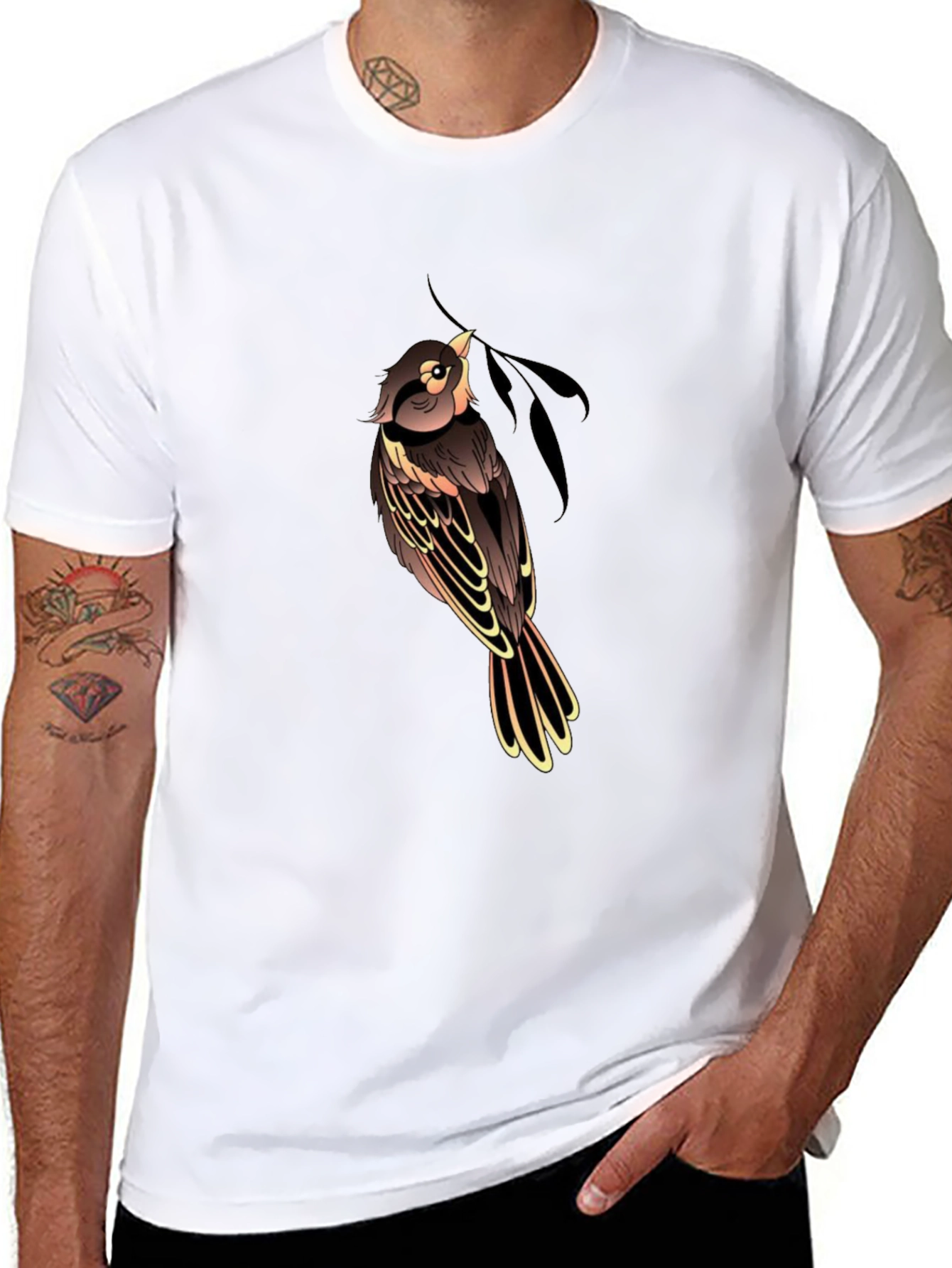 Bird Graphic Black T-Shirt