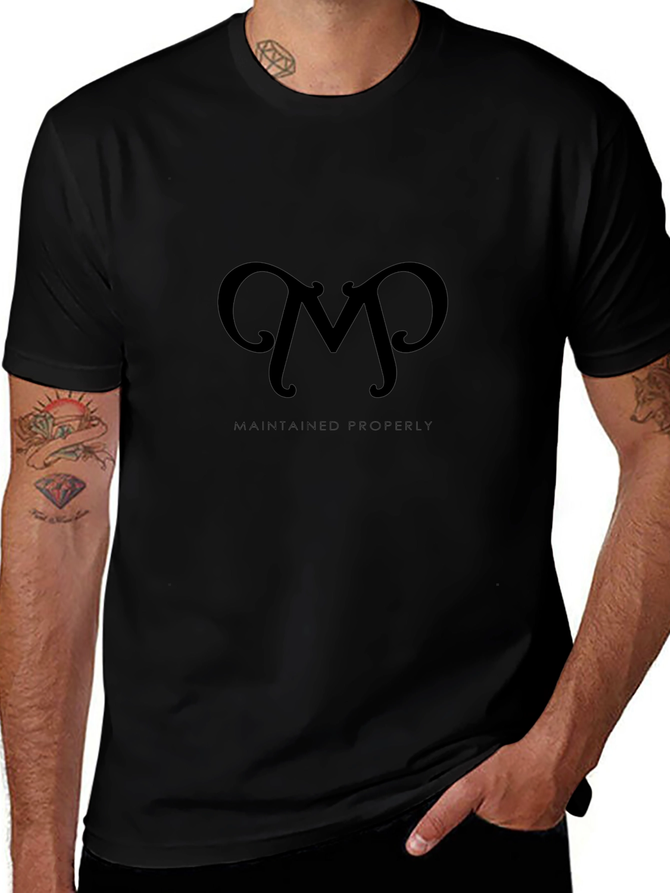 Black Maintained Properly Graphic Tee
