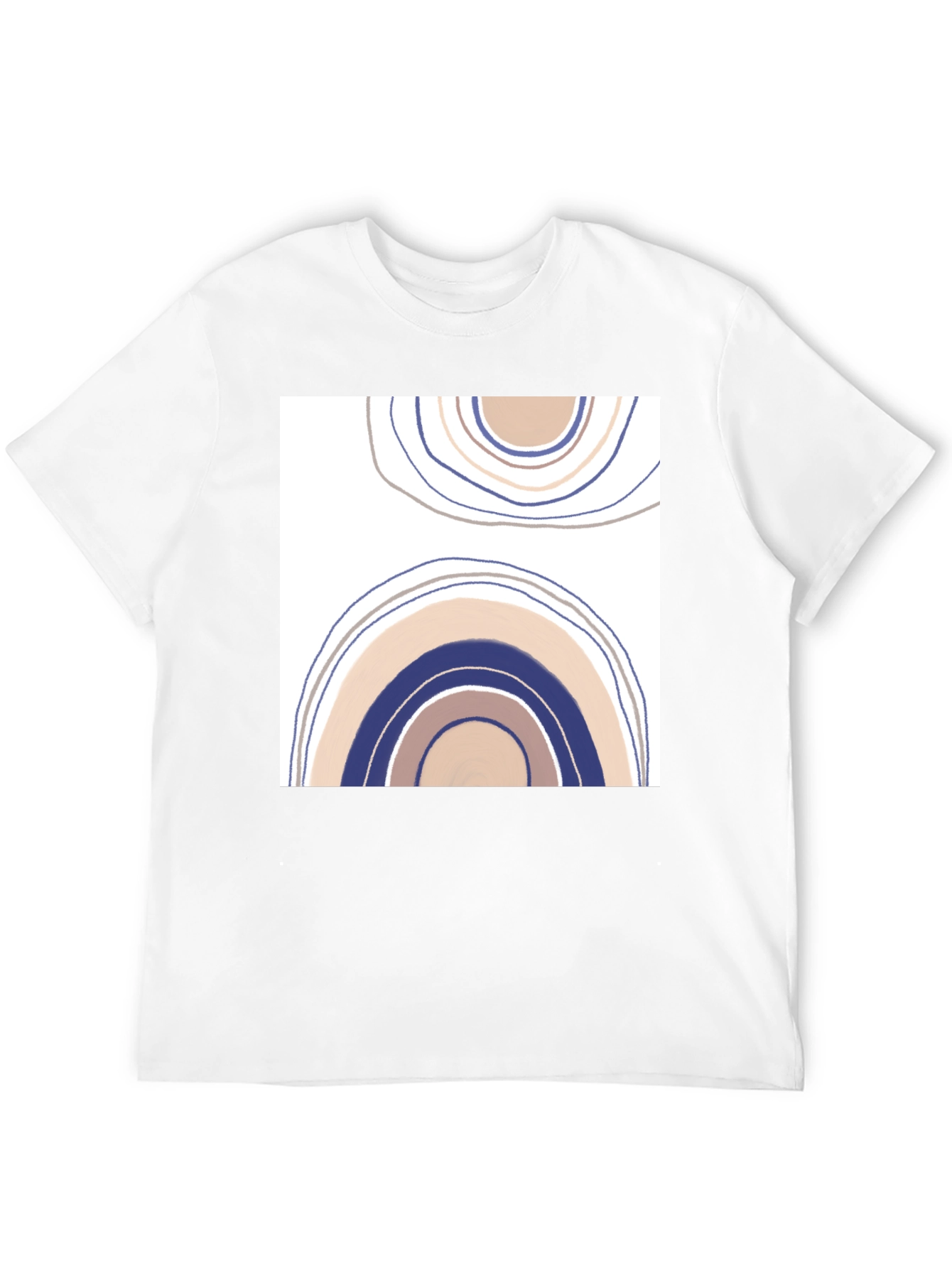 Abstract Rainbow Graphic Tee - Black Cotton Casual Shirt