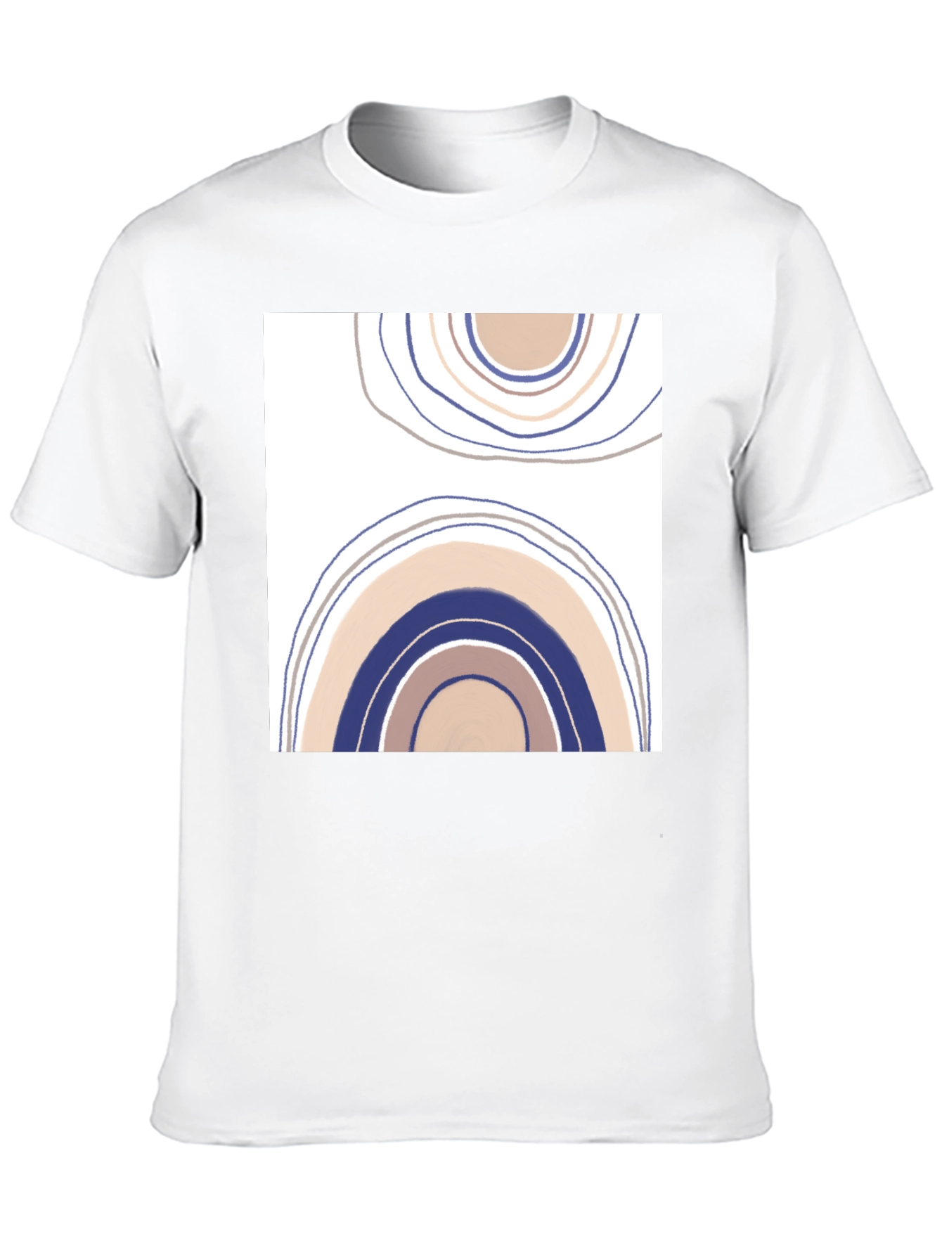 Abstract Rainbow Graphic Tee - Black Cotton Casual Shirt