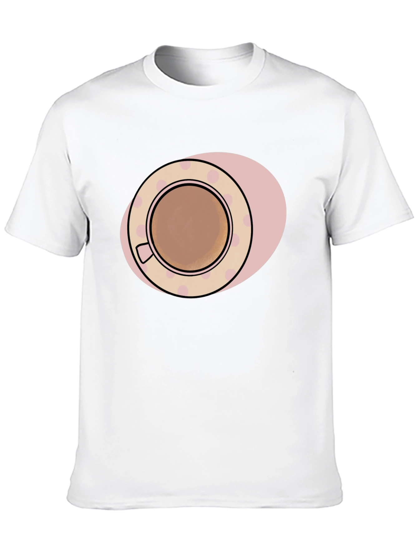 Coffee Cup Graphic Tee - Black Cotton T-Shirt