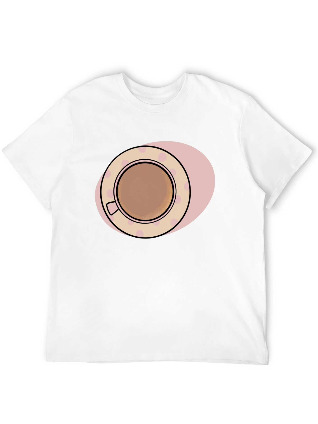 Coffee Cup Graphic Tee - Black Cotton T-Shirt