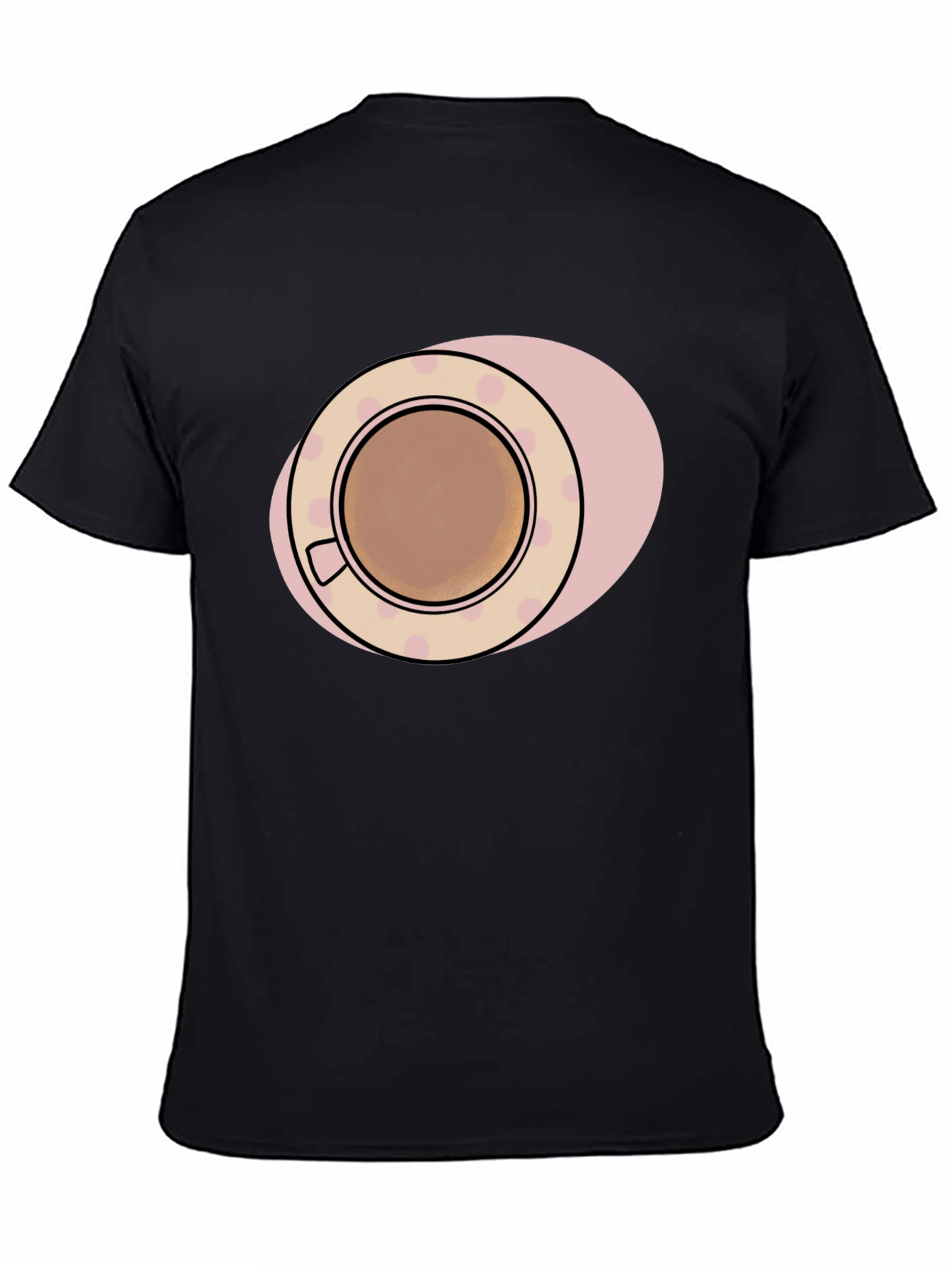 Coffee Cup Graphic Tee - Black Cotton T-Shirt