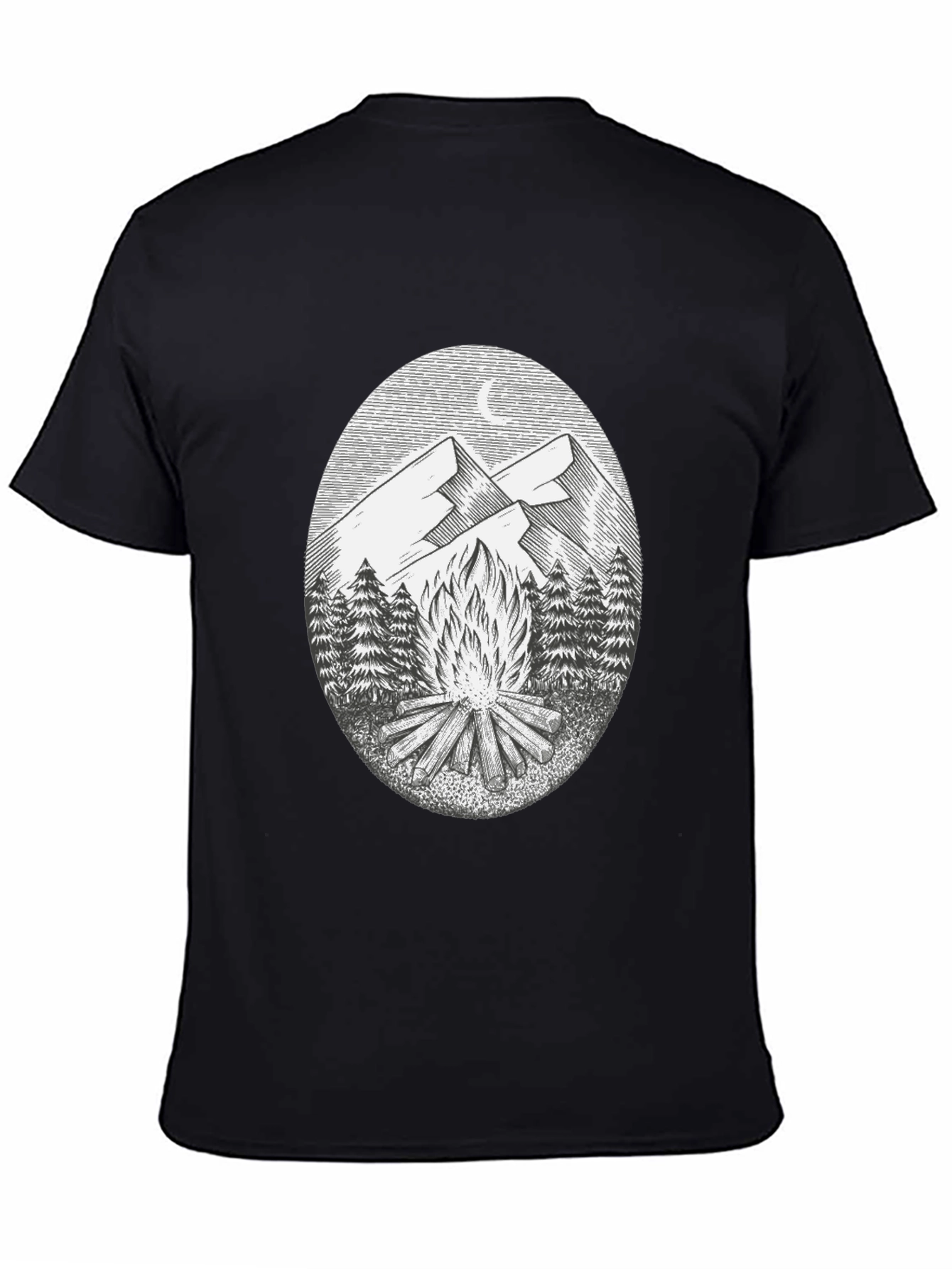 Campfire Mountain Graphic Tee - Black