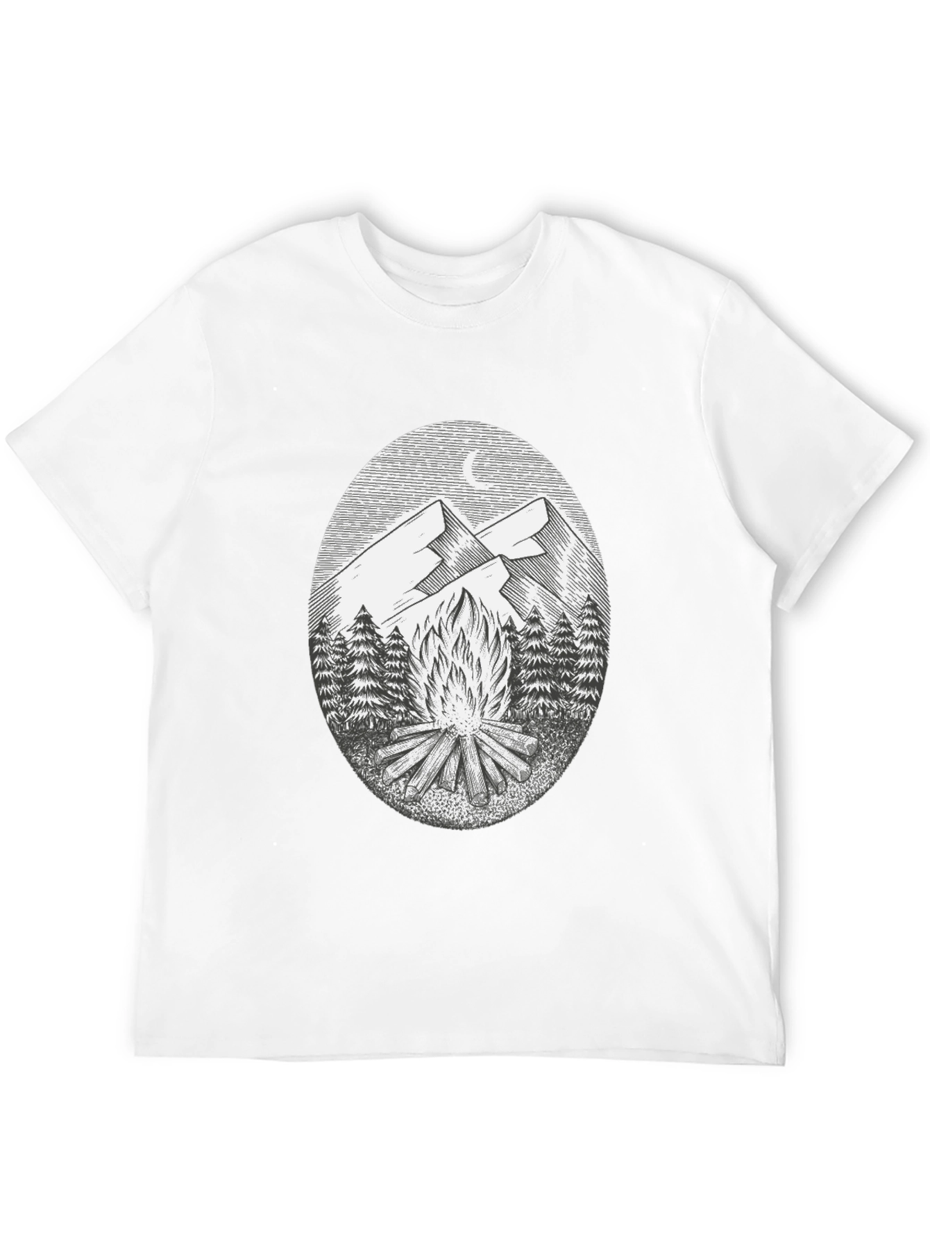 Campfire Mountain Graphic Tee - Black