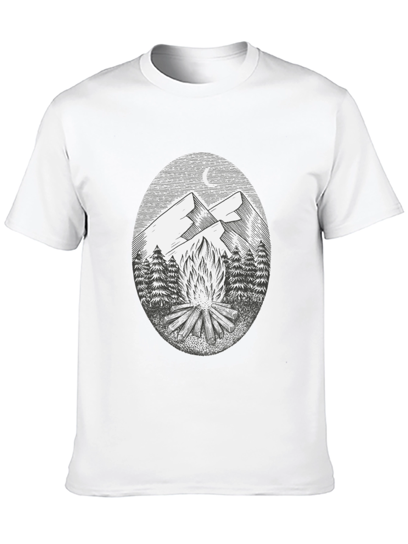 Campfire Mountain Graphic Tee - Black