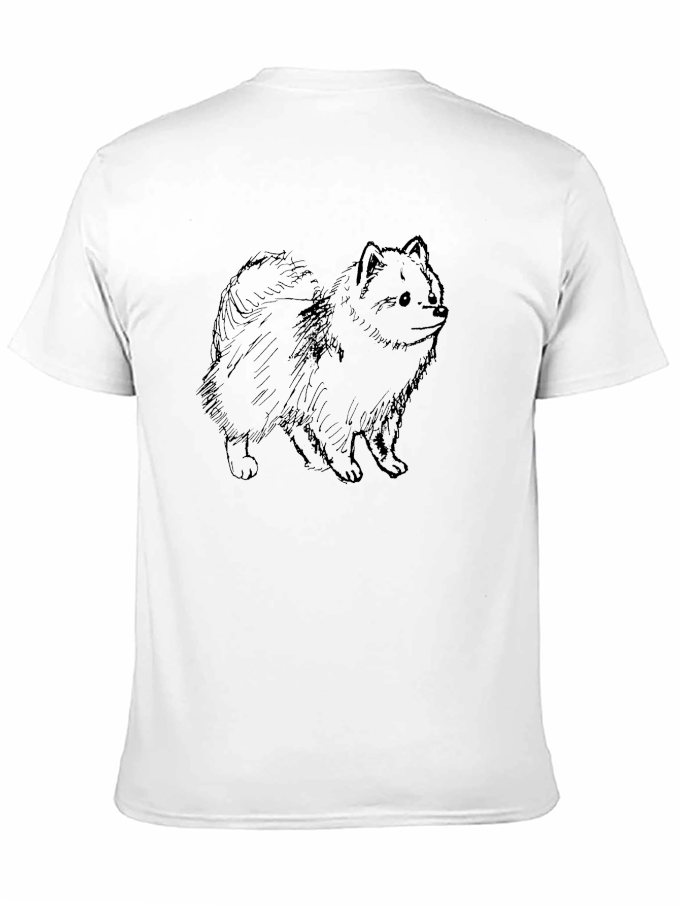 Cute Dog Sketch Graphic Tee - Black Cotton T-Shirt