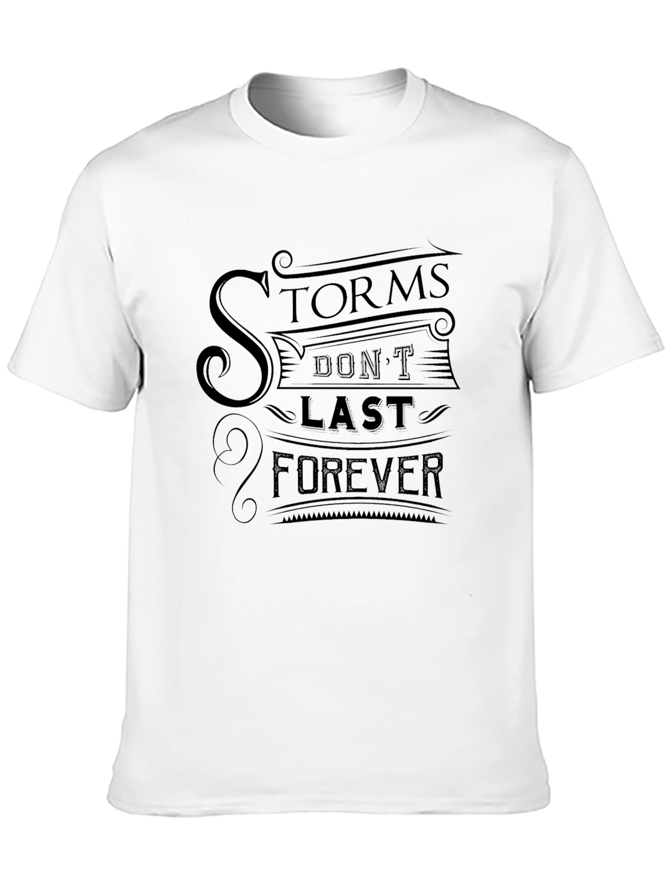 Storms Dont Last Forever Black Graphic T-Shirt