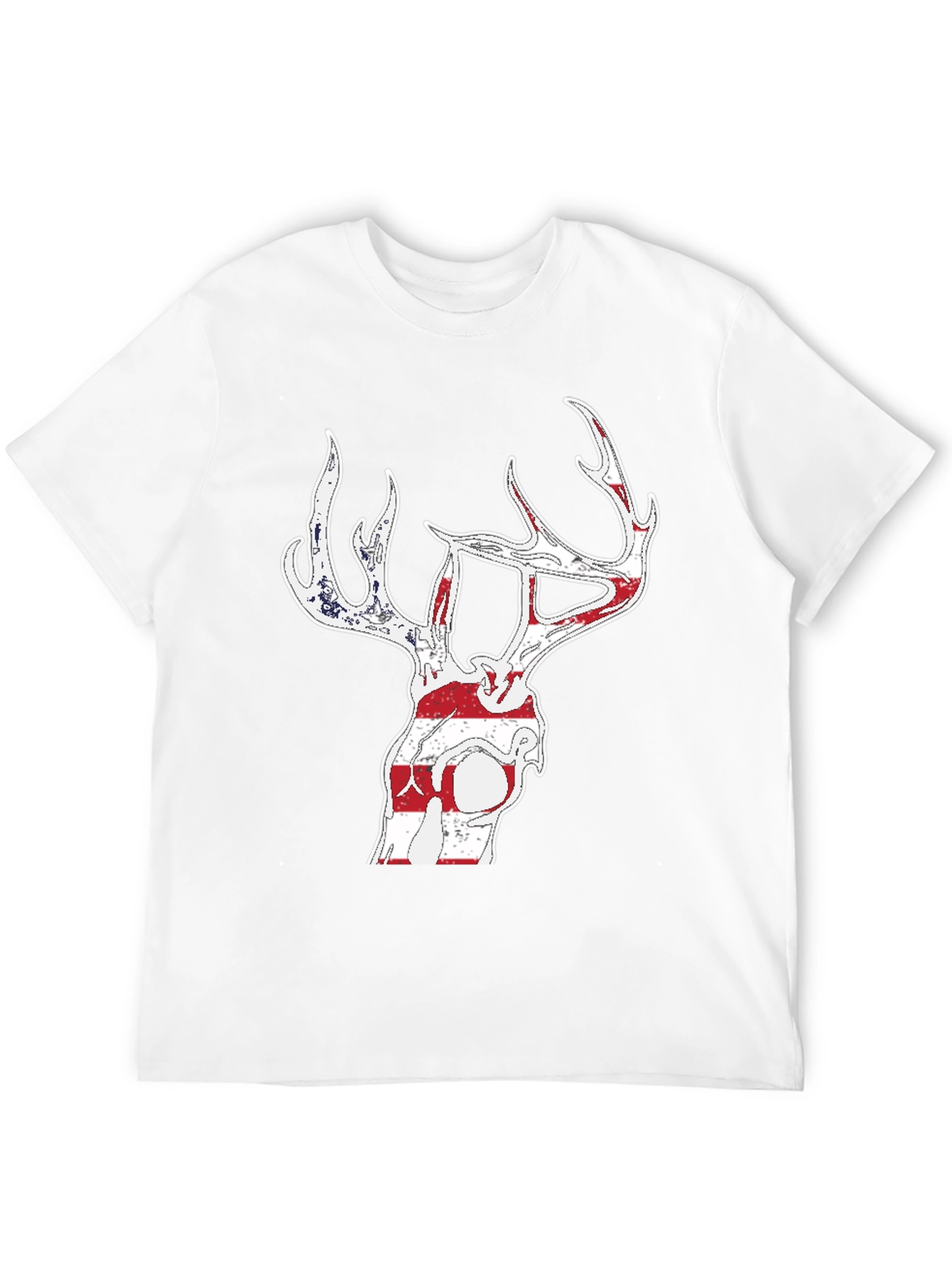 Deer Skull American Flag Graphic T-Shirt