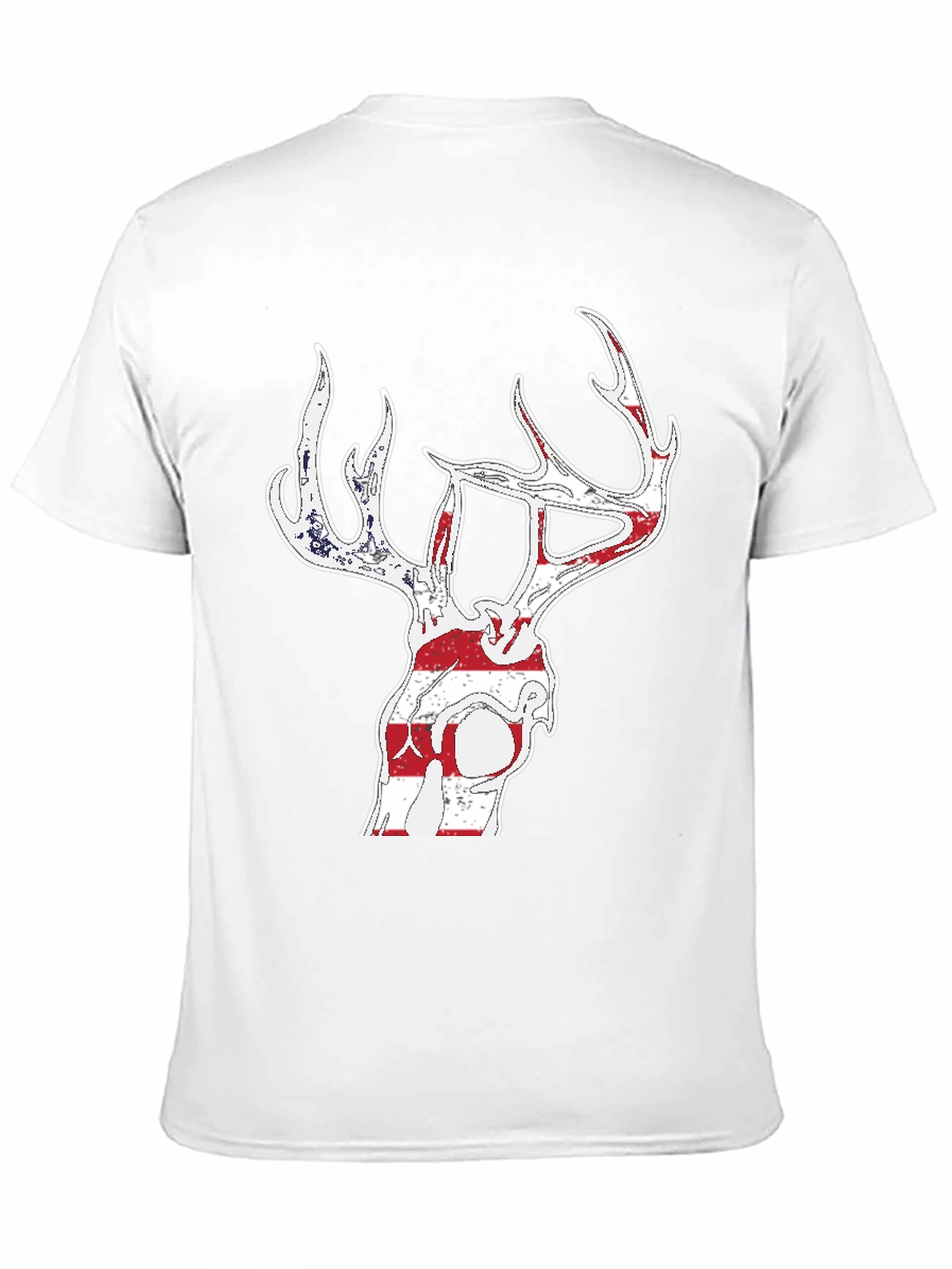 Deer Skull American Flag Graphic T-Shirt
