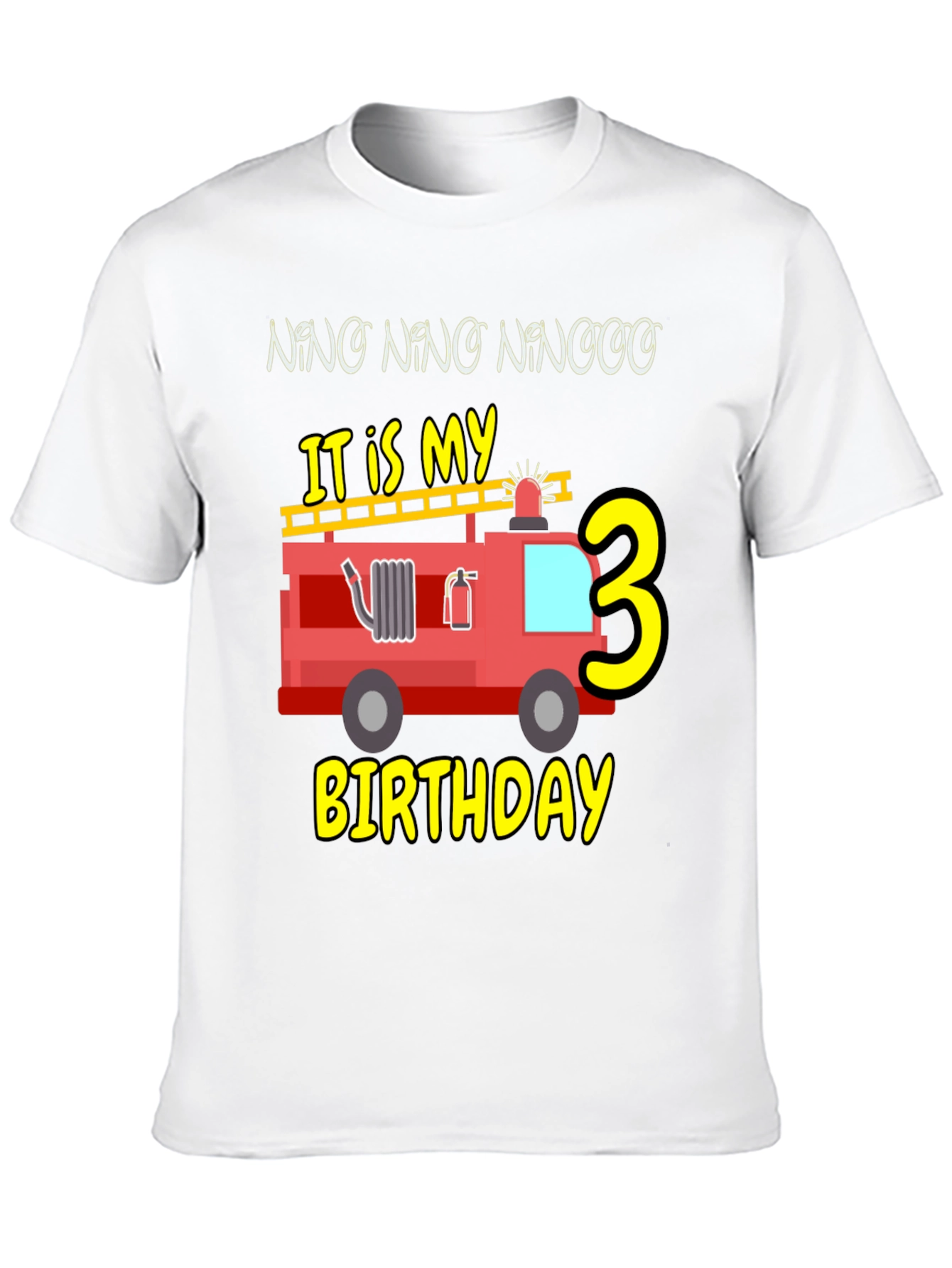 Fire Truck Birthday Shirt - Nino Number 3