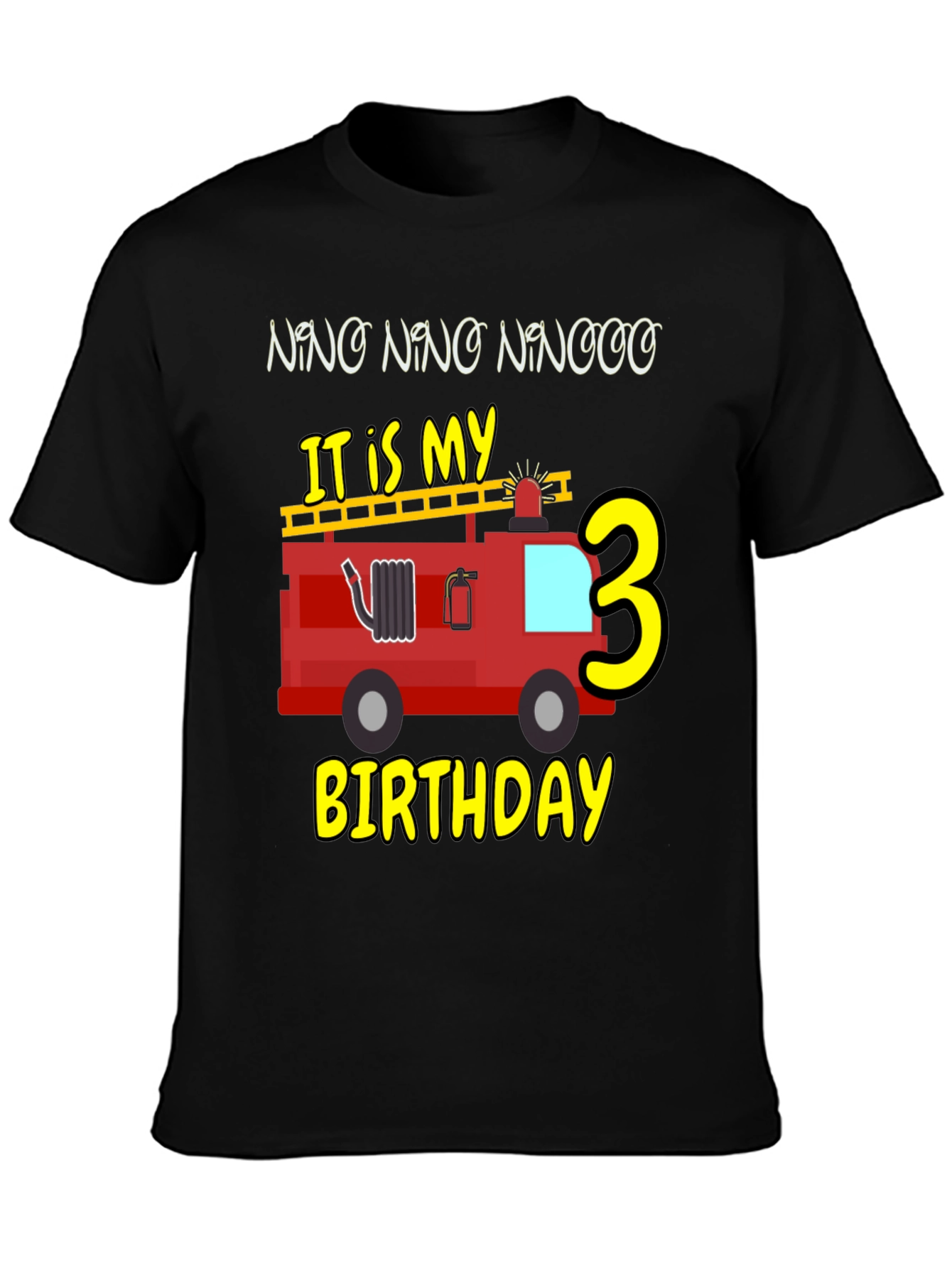 Fire Truck Birthday Shirt - Nino Number 3