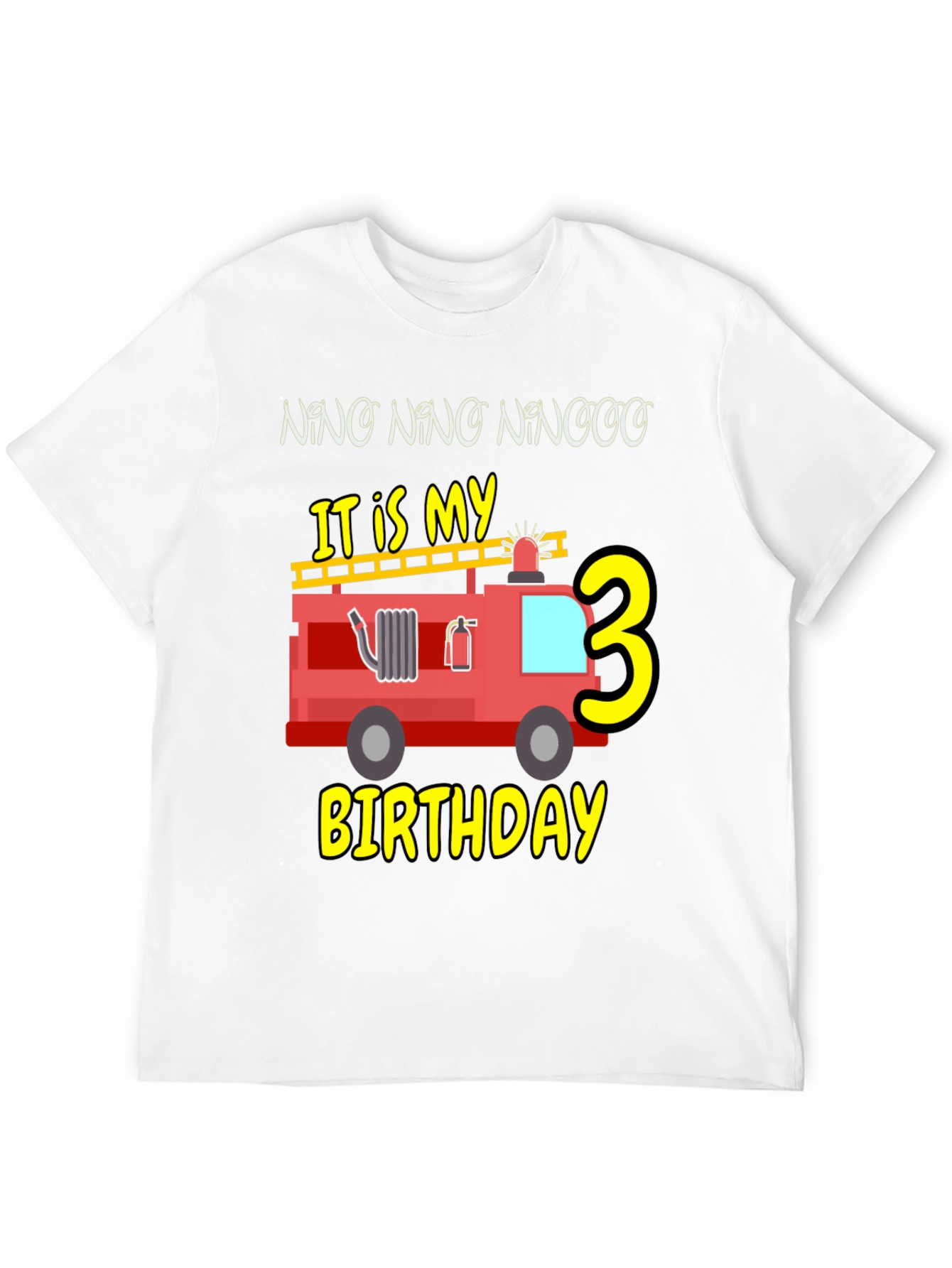 Fire Truck Birthday Shirt - Nino Number 3