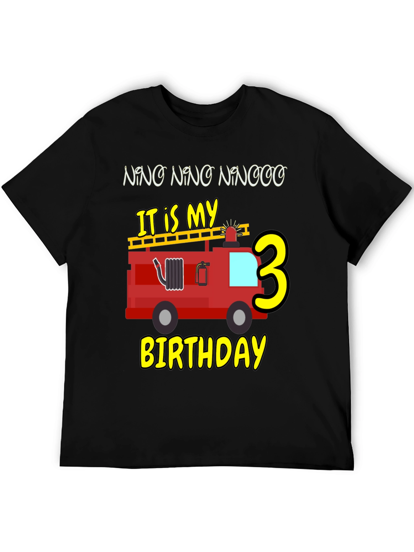 Fire Truck Birthday Shirt - Nino Number 3
