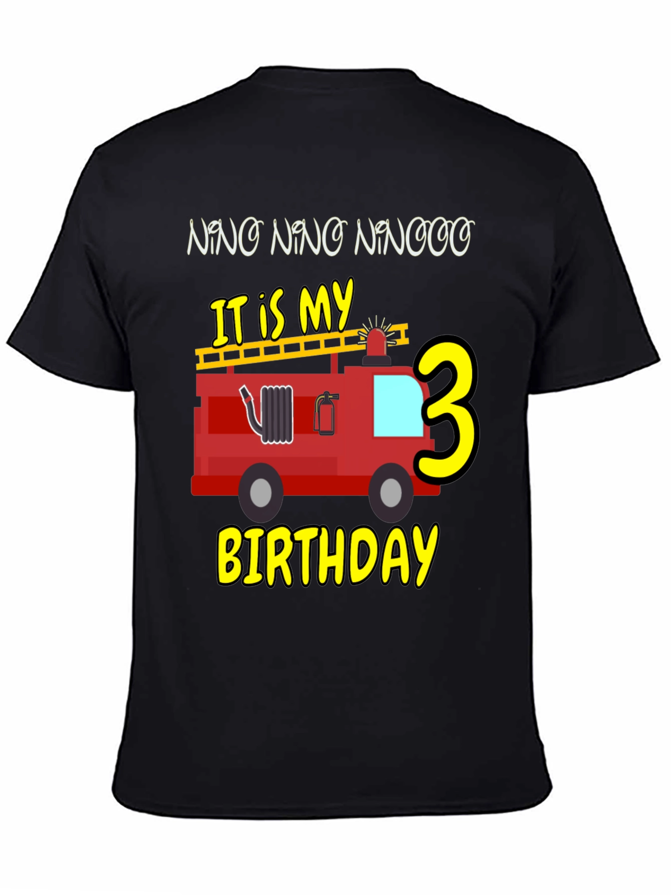 Fire Truck Birthday Shirt - Nino Number 3