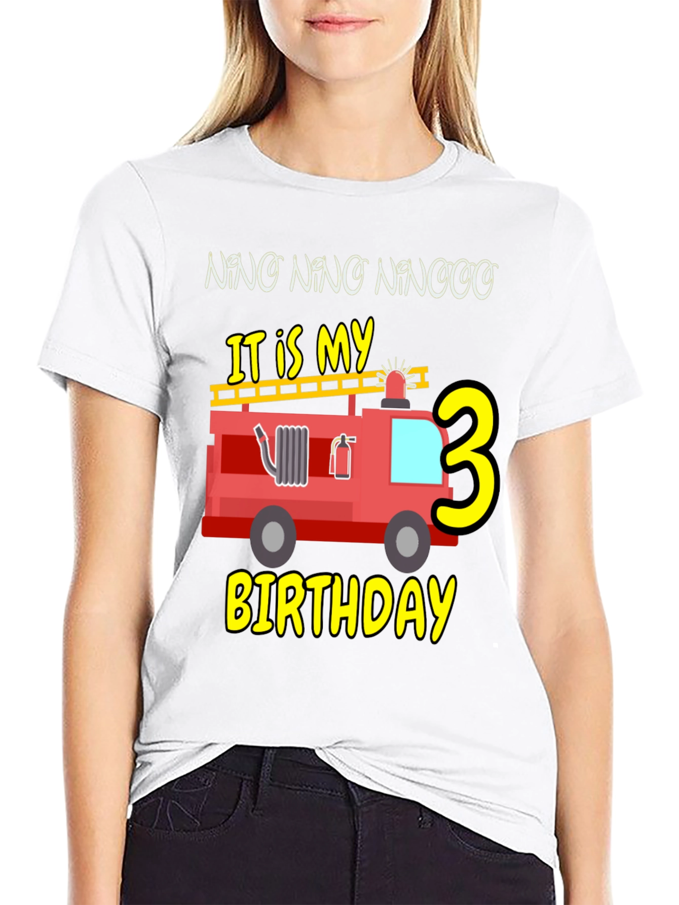 Fire Truck Birthday Shirt - Nino Number 3