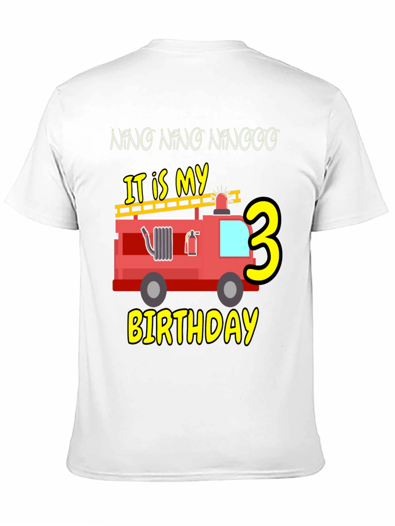 Fire Truck Birthday Shirt - Nino Number 3