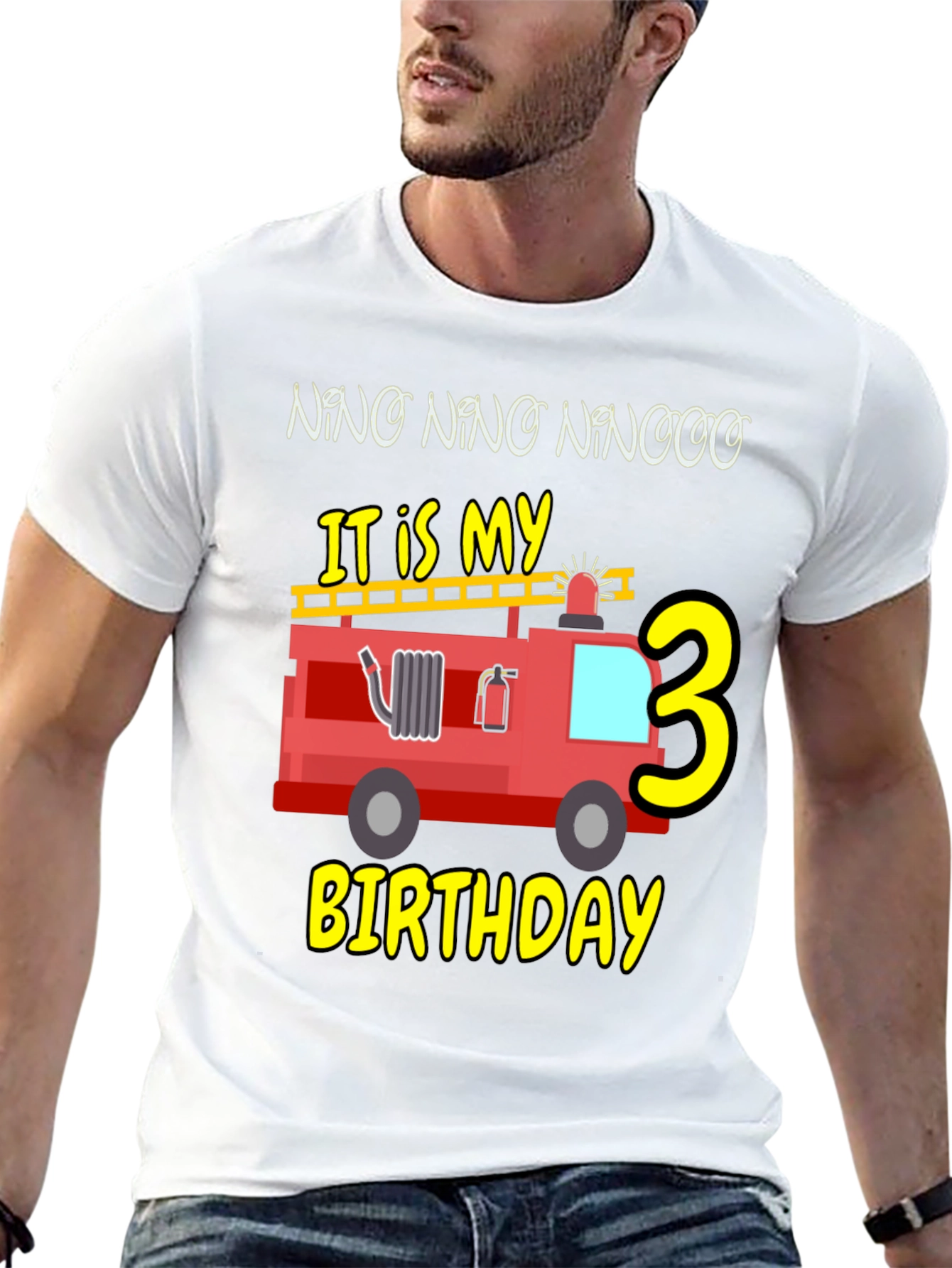 Fire Truck Birthday Shirt - Nino Number 3