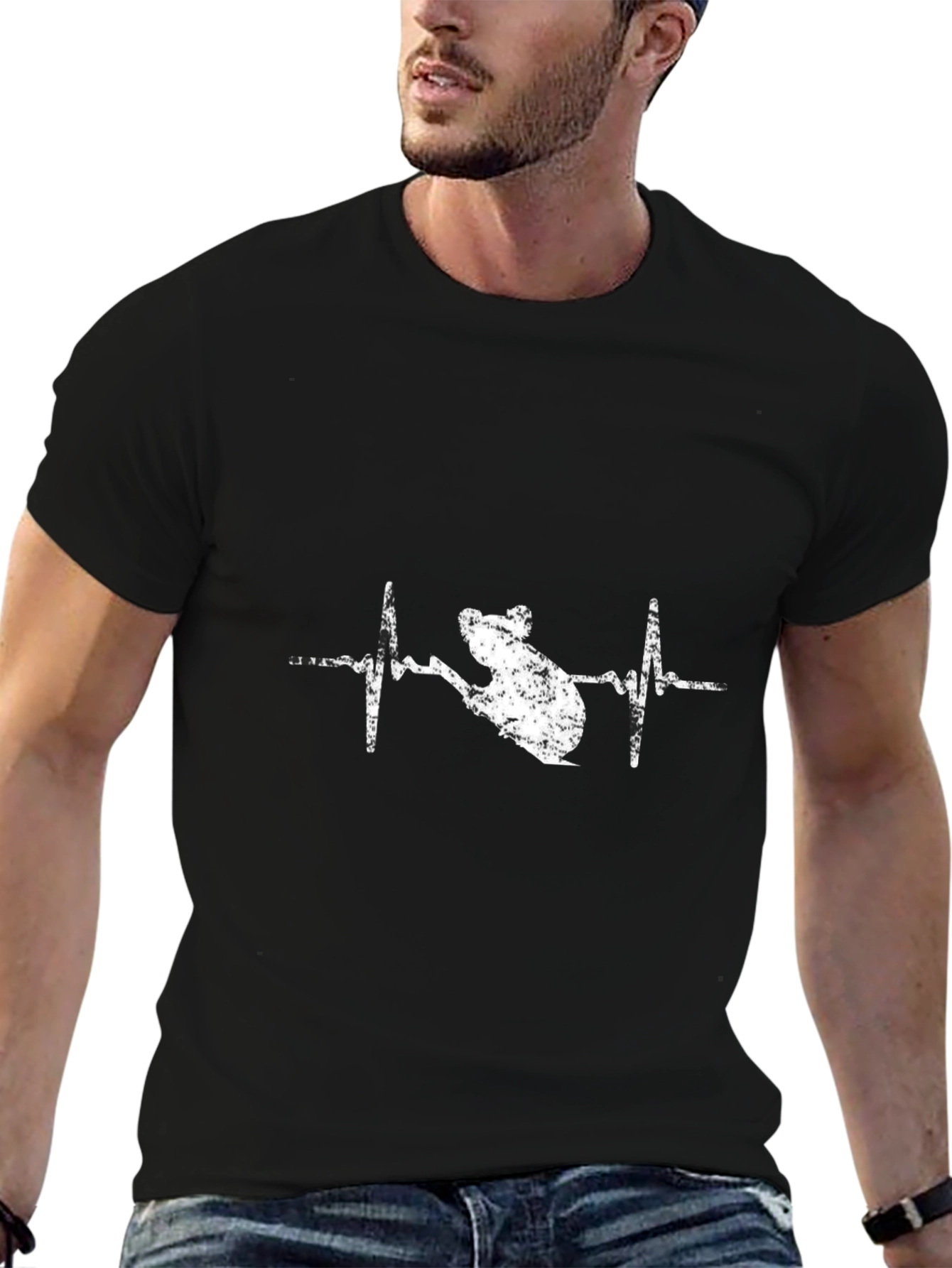 Koala Heartbeat Graphic Tee - Black