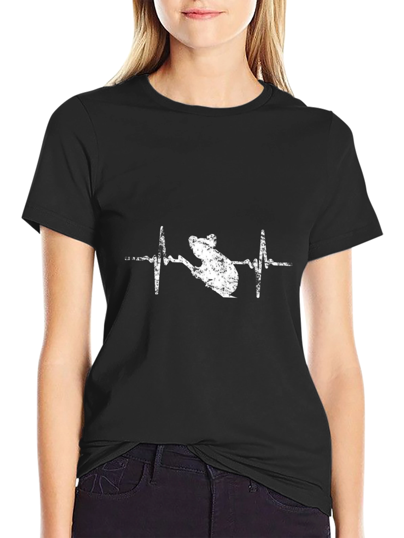 Koala Heartbeat Graphic Tee - Black