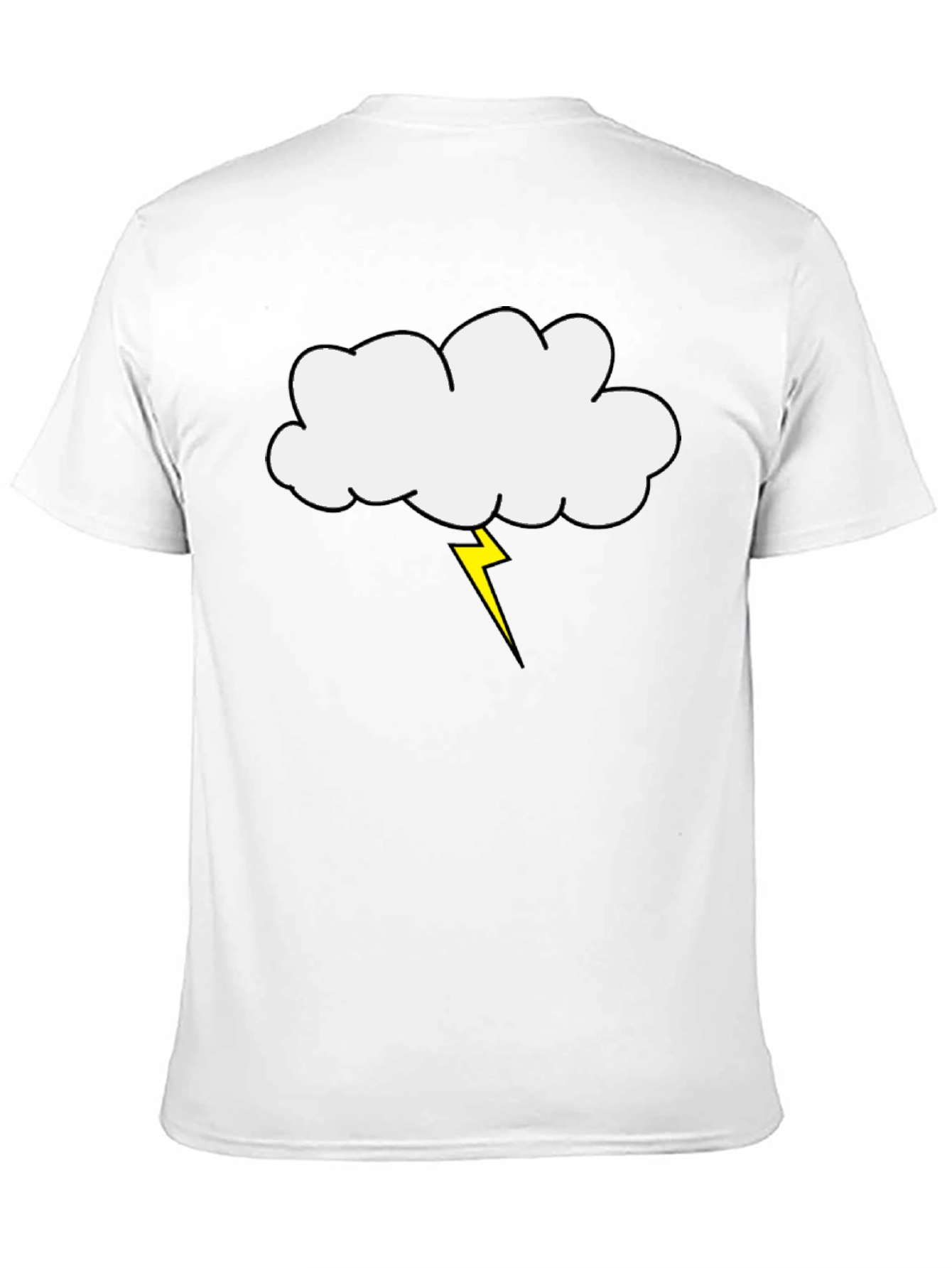 Cloud and Lightning Bolt Graphic Tee - Black