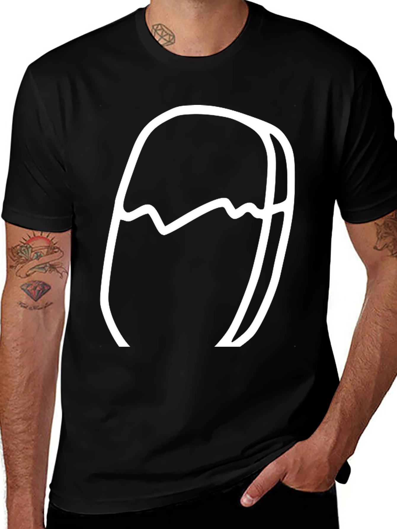 Abstract Graphic Tee - Modern Black T-Shirt