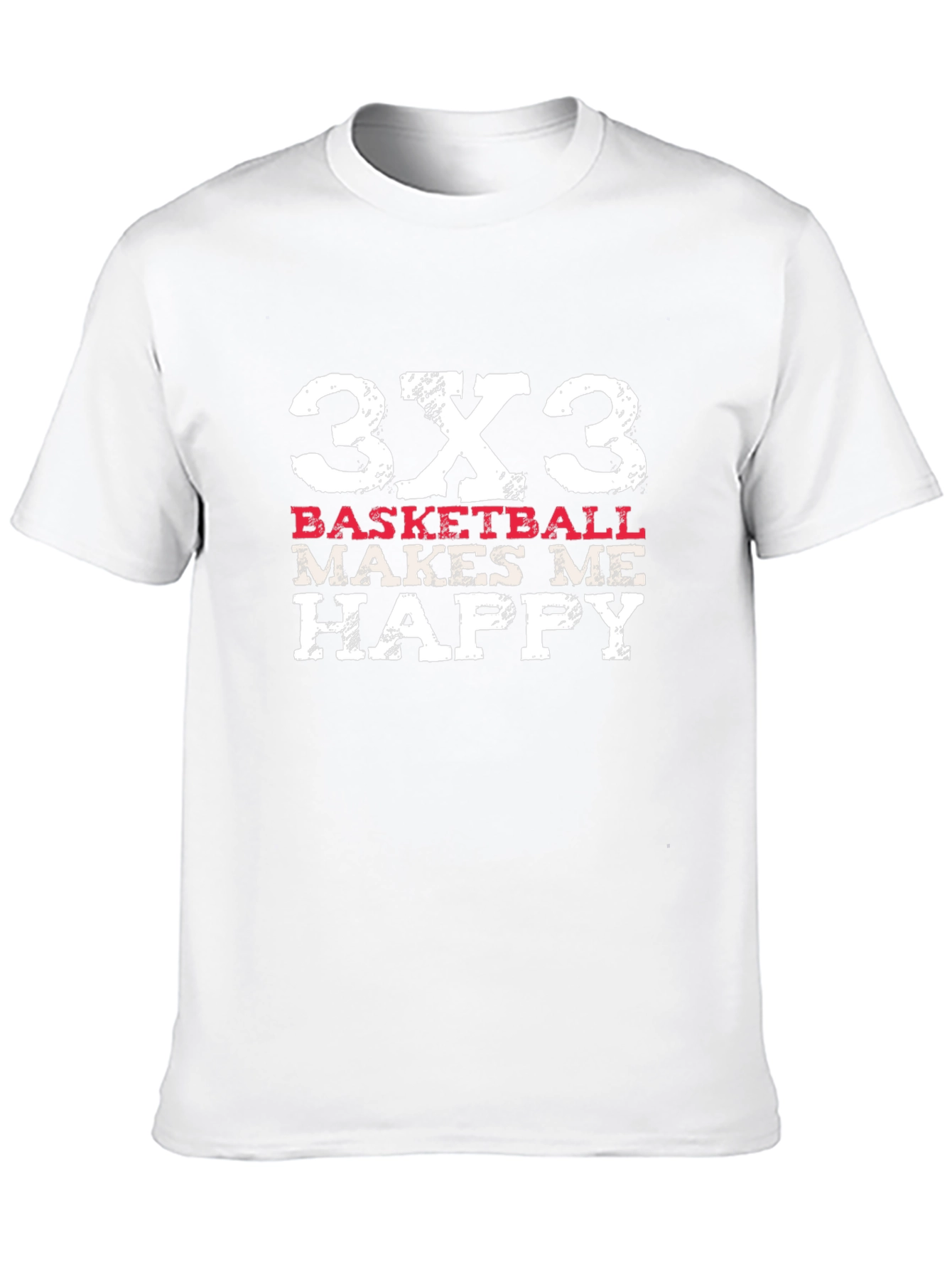 3x3 Basketball Makes Me Happy T-Shirt