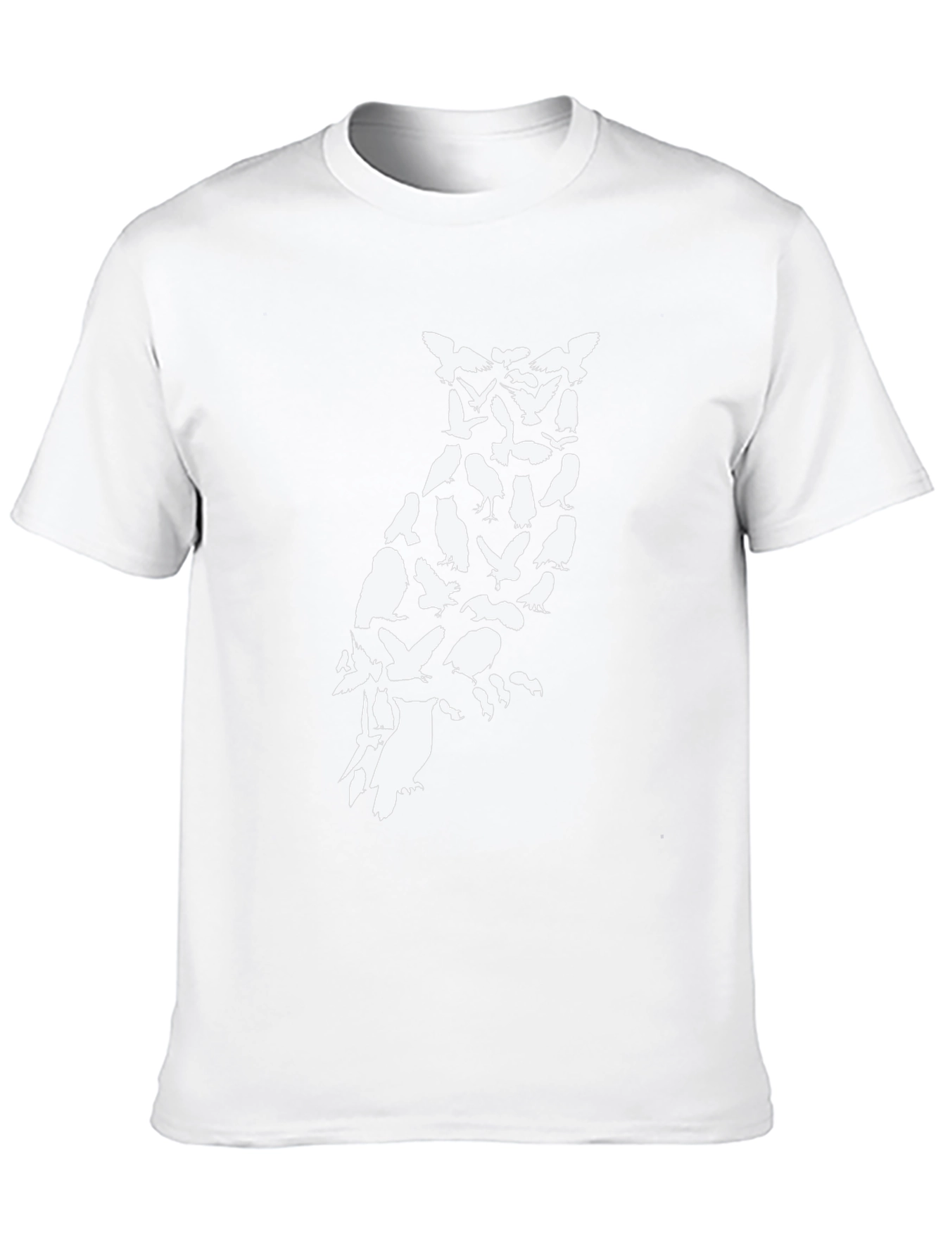Owl Silhouette Bird Pattern T-Shirt
