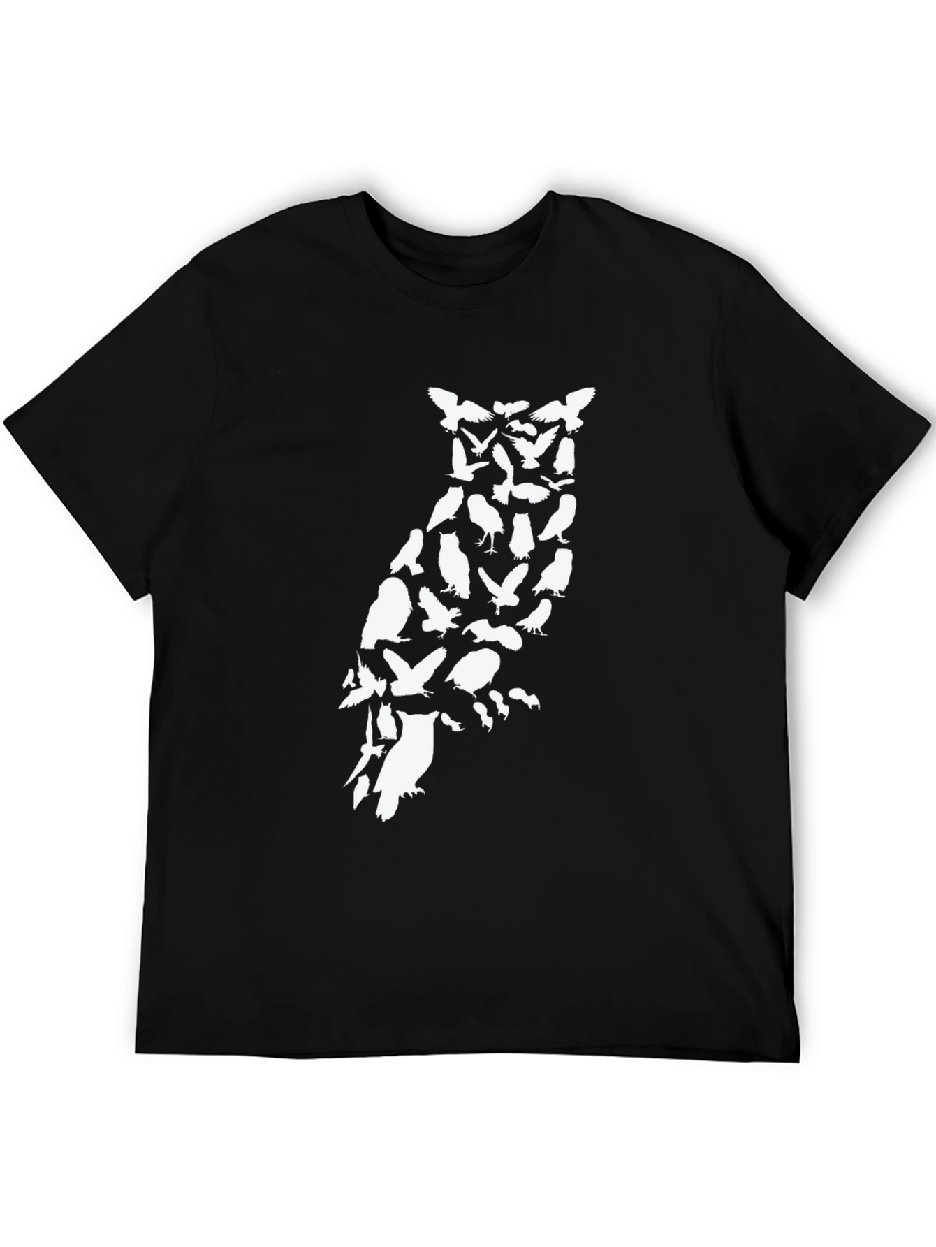 Owl Silhouette Bird Pattern T-Shirt